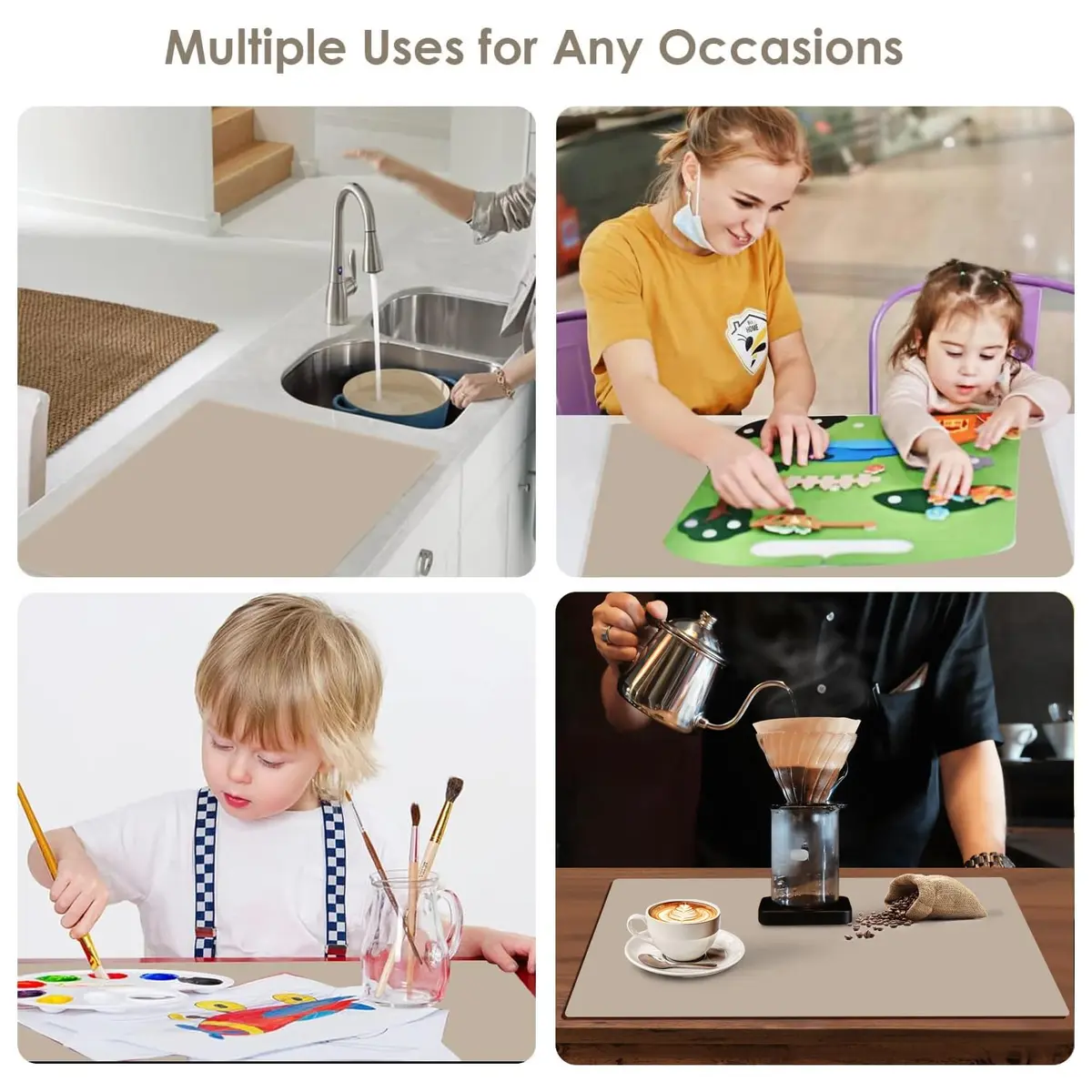QPIX DIGITAL Extra Large Silicone Mat 60cm x 40cm | Heat Resistant Countertop Protector - view 3