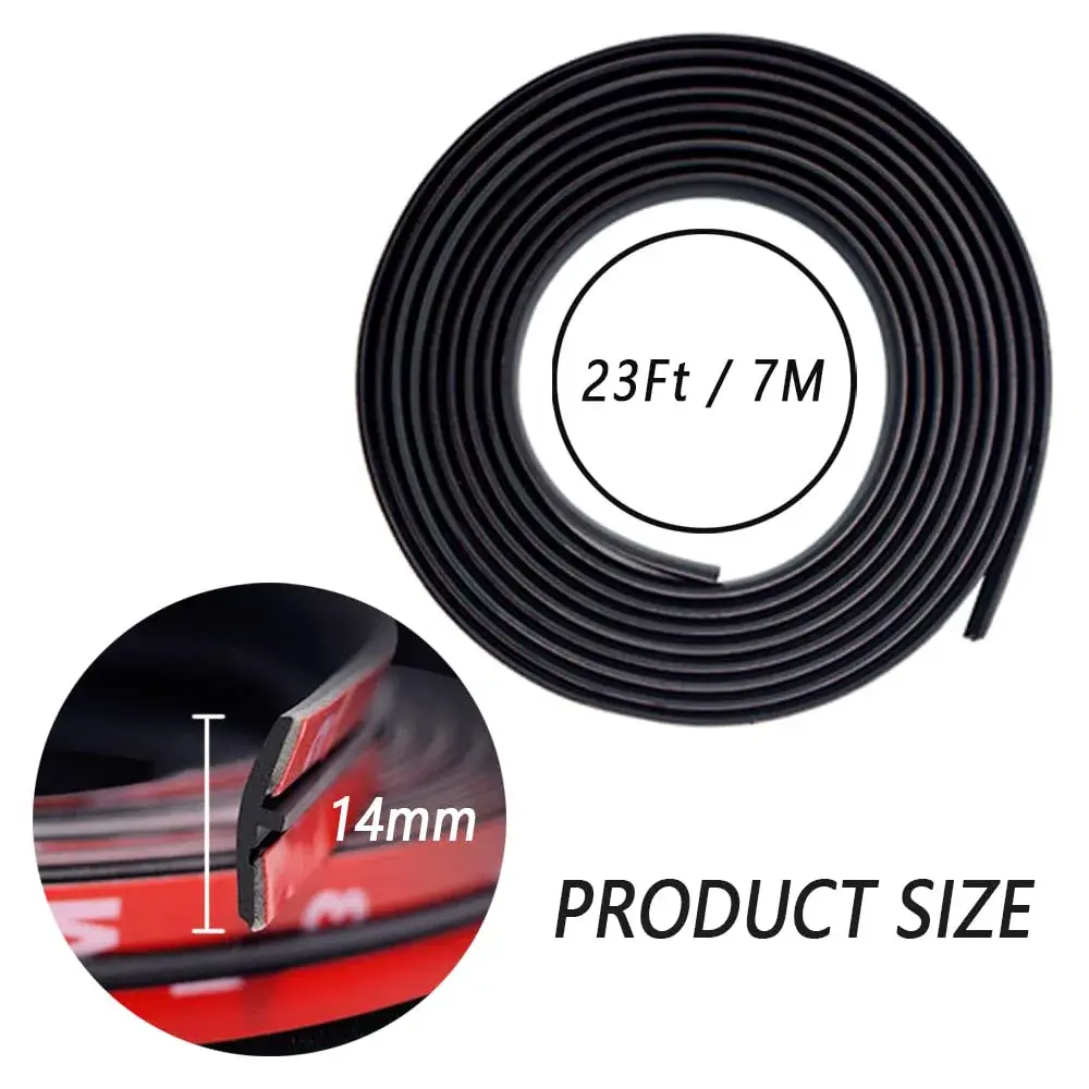 Turcee T-Car Weather Strip Seal 7m (23Ft) | Adhesive EPDM Rubber for Windshield & Sunroof - view 2