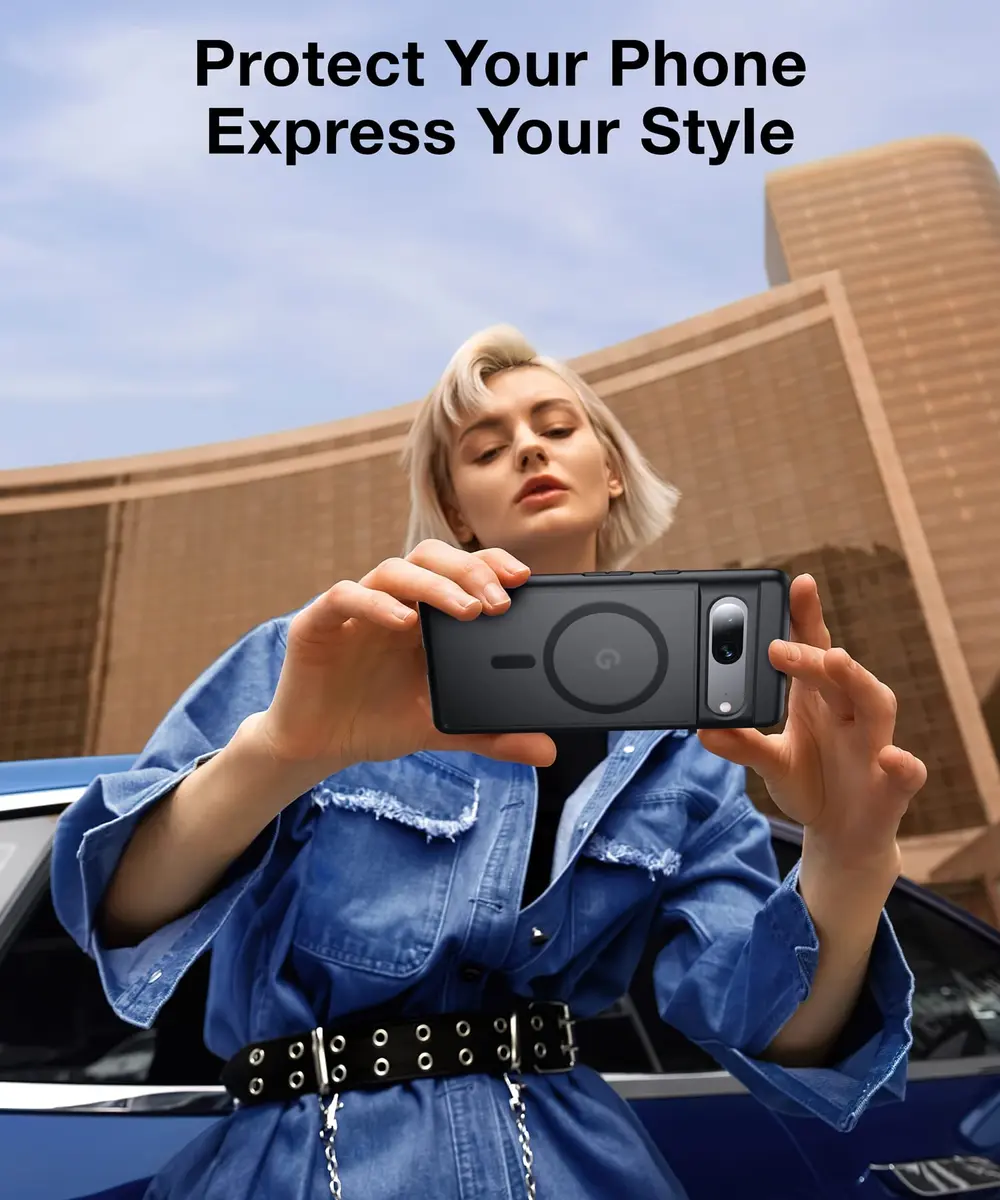 FNDMIL Magnetic Case for Google Pixel 7 (6.3-inch) | Translucent Matte Black - view 8
