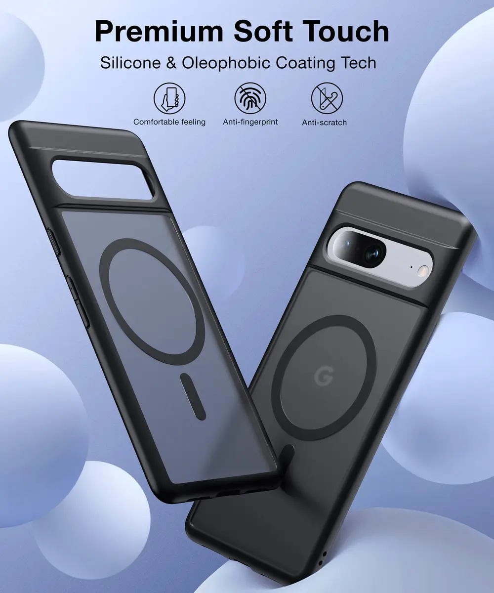 FNDMIL Magnetic Case for Google Pixel 7 (6.3-inch) | Translucent Matte Black - view 2