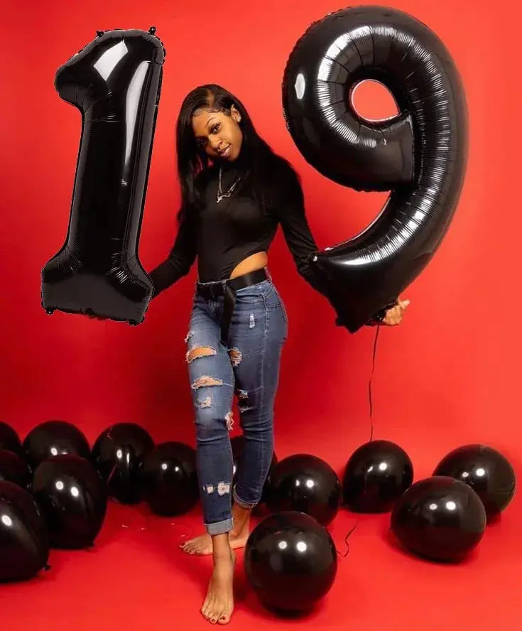 Mluchee Black Number 3 Balloon 40 Inch | Jumbo Foil Birthday Party Decoration - view 4