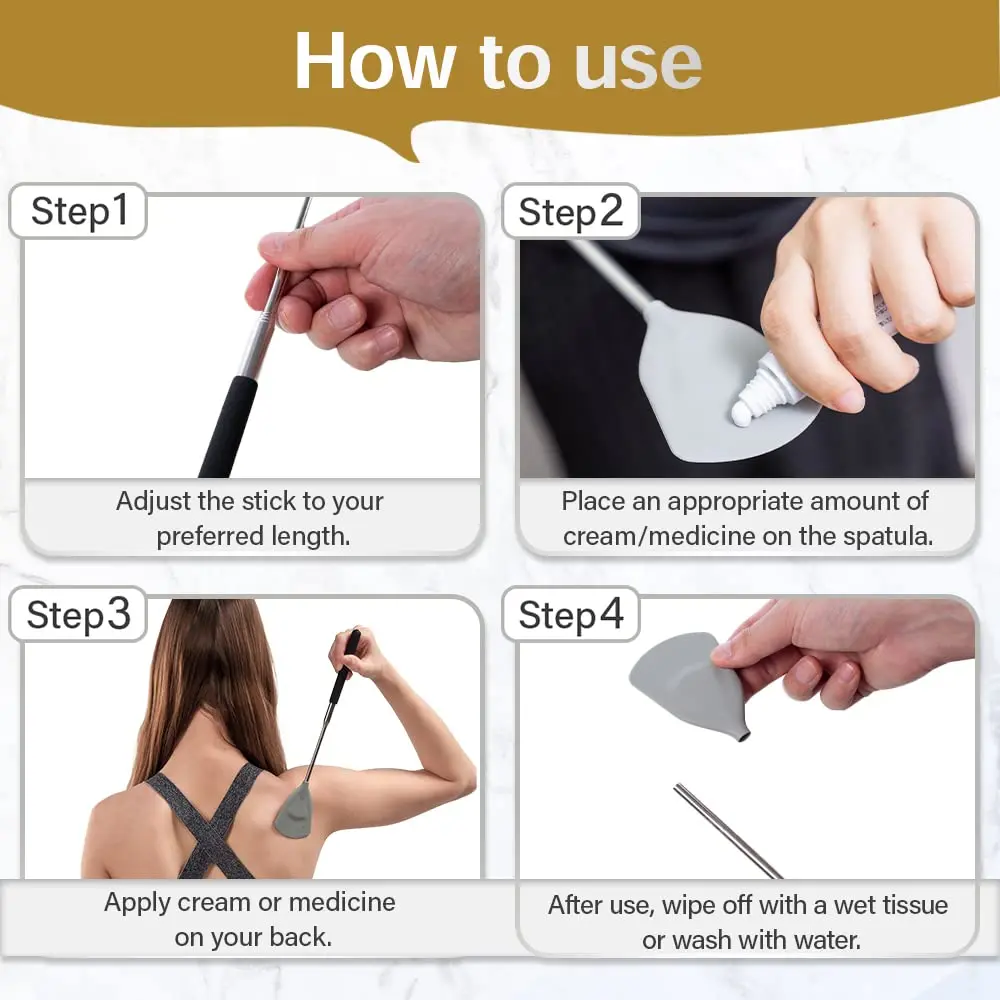 ROUNDS Telescopic Lotion Applicator for Back 29.5 inches (75 cm) | Effortless Application for Hard-to-Reach Areas - view 6