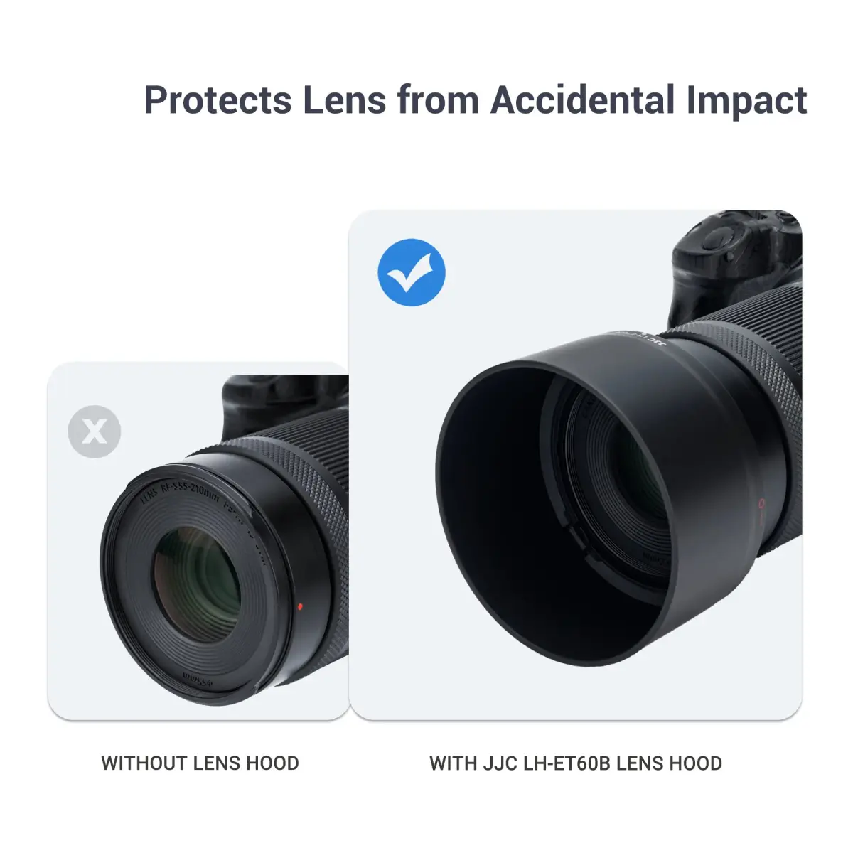 JJC ET-60B Lens Hood for Canon RF-S 55-210mm f/5-7.1 IS STM Lens | Reversible Bayonet Design with 55mm Filter Compatibility - view 6