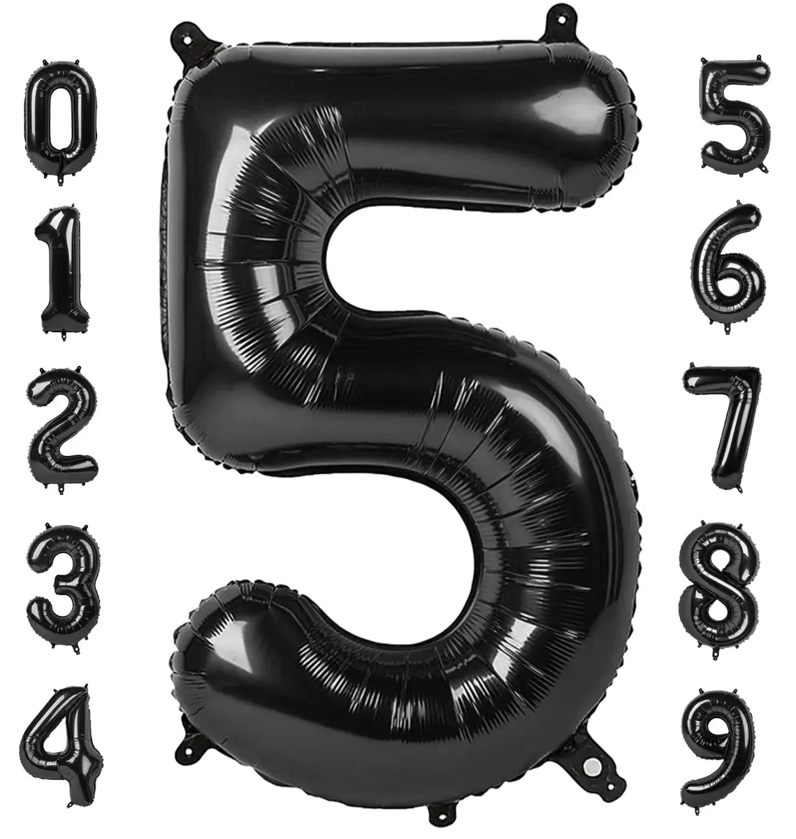 Mluchee Black Number 5 Balloon 40 Inch | Jumbo Foil Balloon for Birthday Party Decorations - main product image
