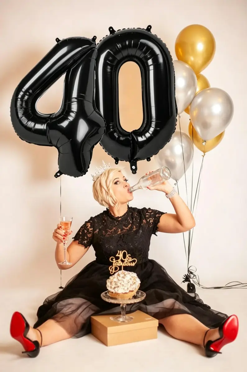 Mluchee Black Number 5 Balloon 40 Inch | Jumbo Foil Balloon for Birthday Party Decorations - view 3