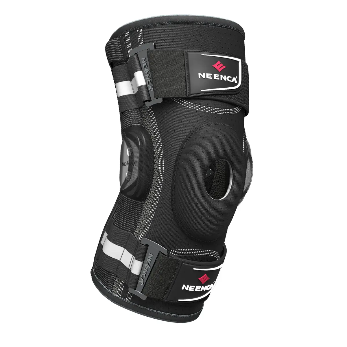 NEENCA Professional Knee Brace | Hinged Support for Men & Women, Patella Gel Pad, Removable Side Stabilizers, Adjustable Velcro Straps, Open Patella, Black, Large - view 8