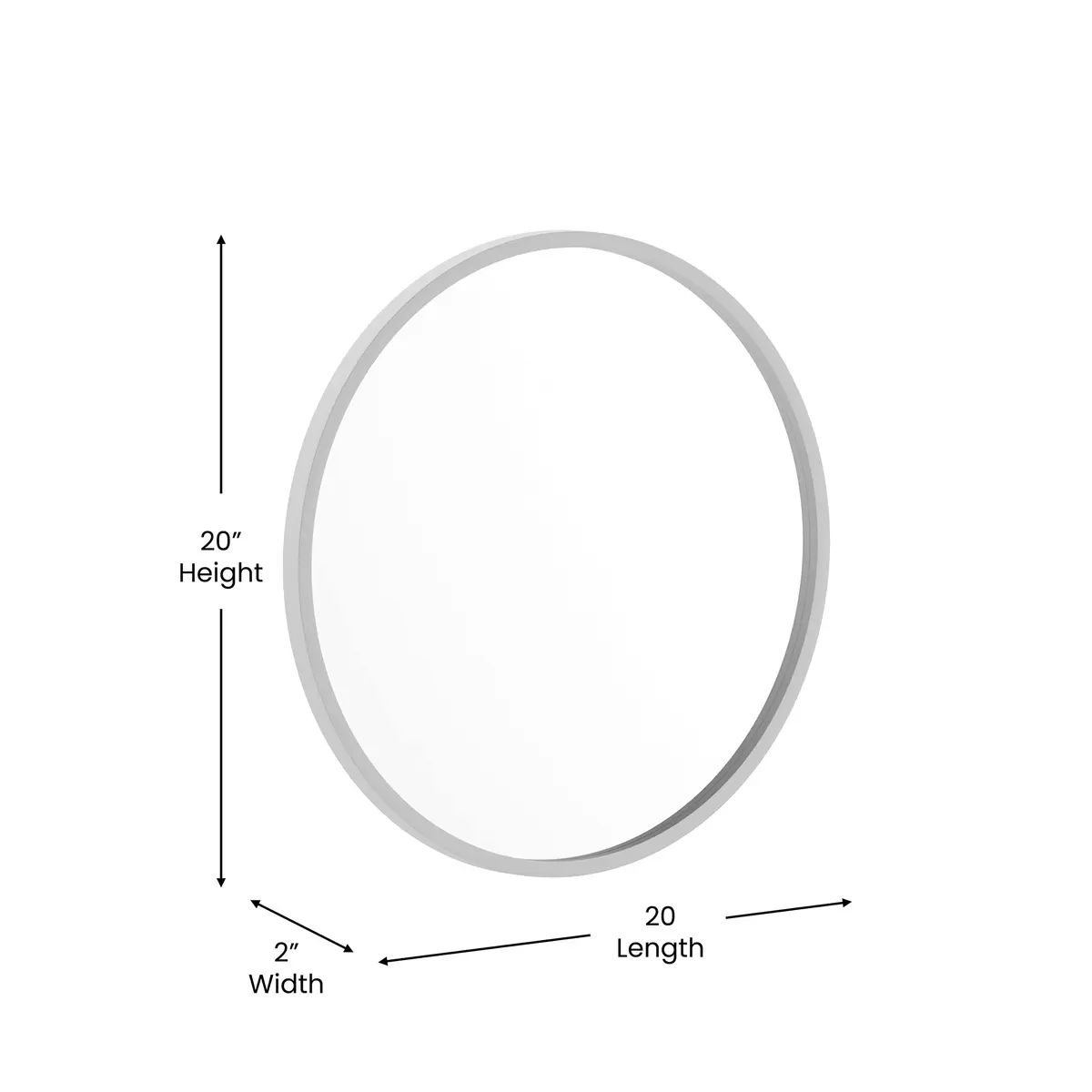 Taylor & Logan Julianne 20" Round Silver Metal Framed Wall Mirror | Modern, Safety & Versatile Design - view 4