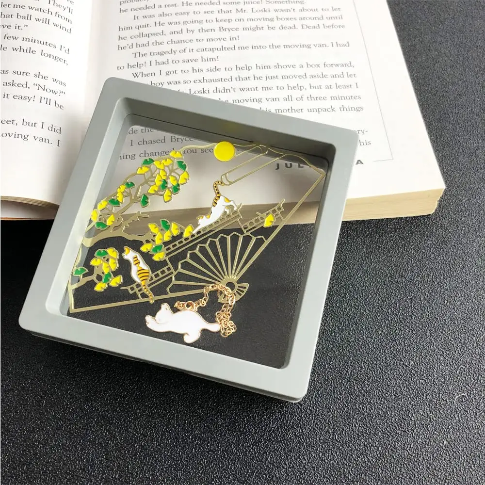 SSLBeryl Book Club Gifts for Women Book Lovers Readers Students Bookmark (Cat) | Cute Copper Bookmarks - view 3