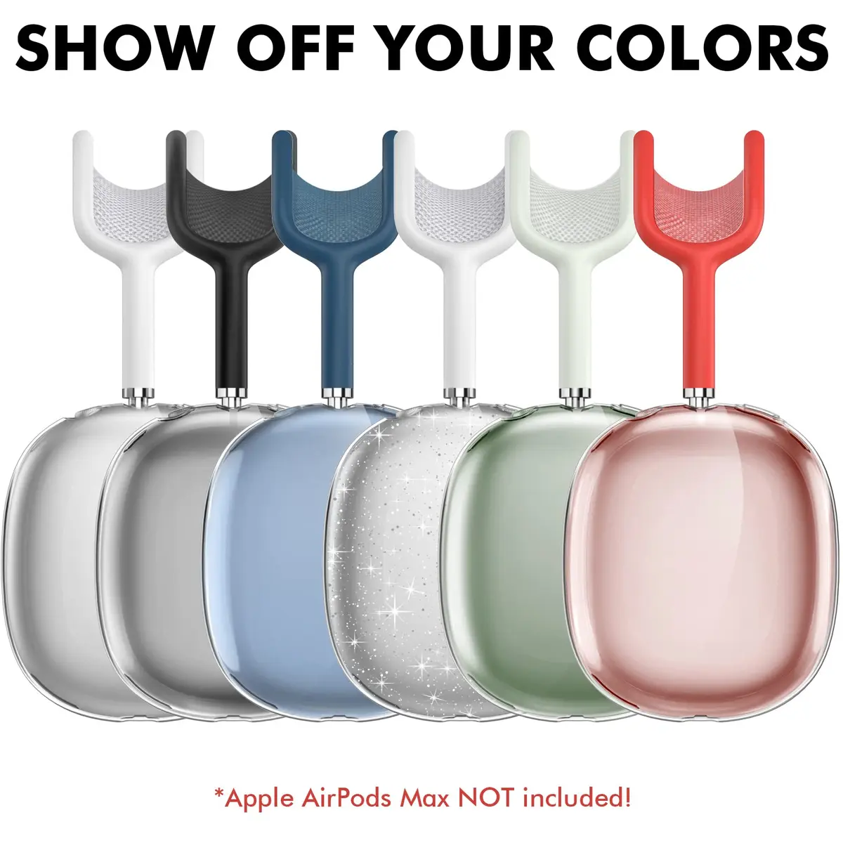 NIUTRENDZ Glitter Clear Case for AirPods Max | Soft TPU Protective Ear Cups Cover (1 Unit) - view 2