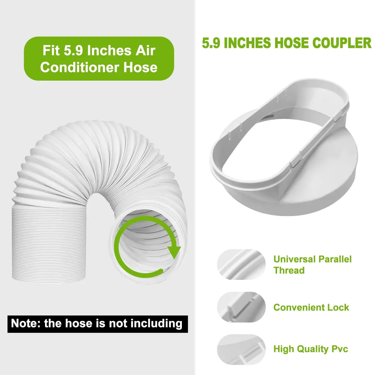 Haikun Portable AC Window Vent Kit 17-60" Adjustable | Easy Install, Durable PVC - view 5