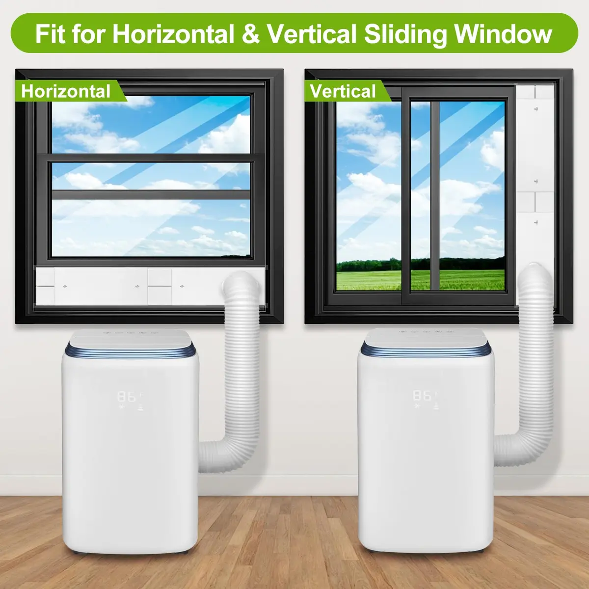 Haikun Portable AC Window Vent Kit 17-60" Adjustable | Easy Install, Durable PVC - view 6