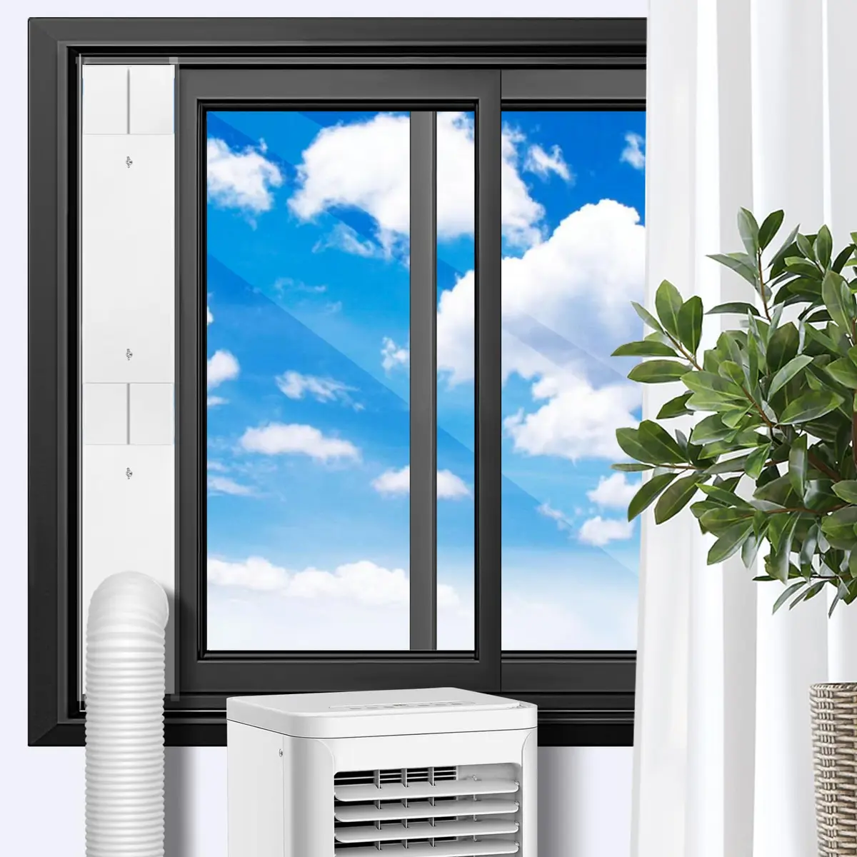 Haikun Portable AC Window Vent Kit 17-60" Adjustable | Easy Install, Durable PVC - view 3