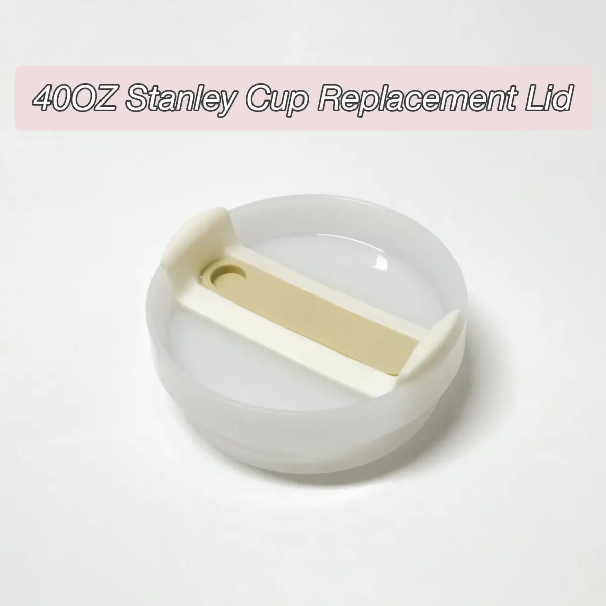 Horsdo 40oz Tumbler Lid with Straw Opening for Stanley Quencher 2.0 | Beige, 2-Pack - view 5