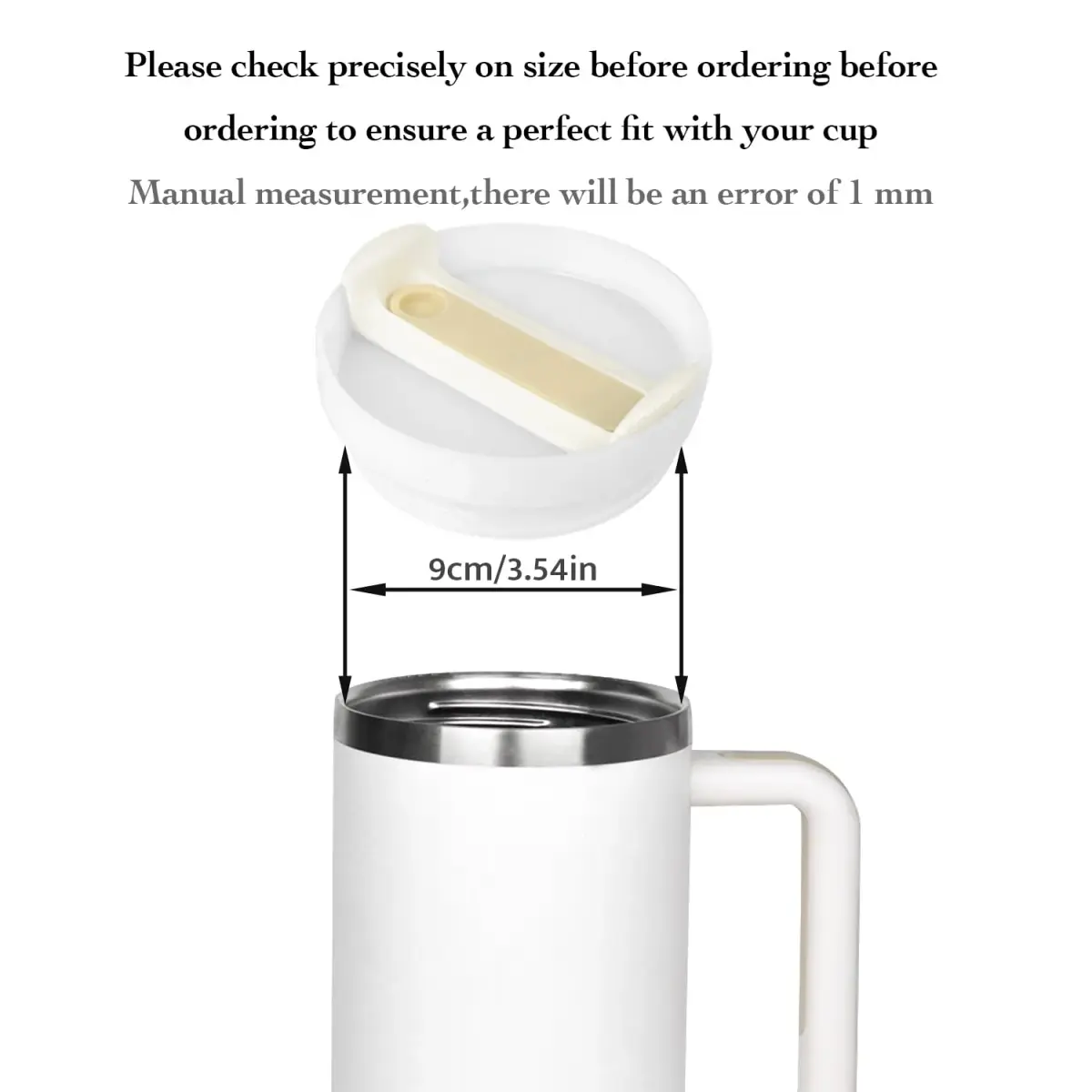 Horsdo 40oz Tumbler Lid with Straw Opening for Stanley Quencher 2.0 | Beige, 2-Pack - view 2