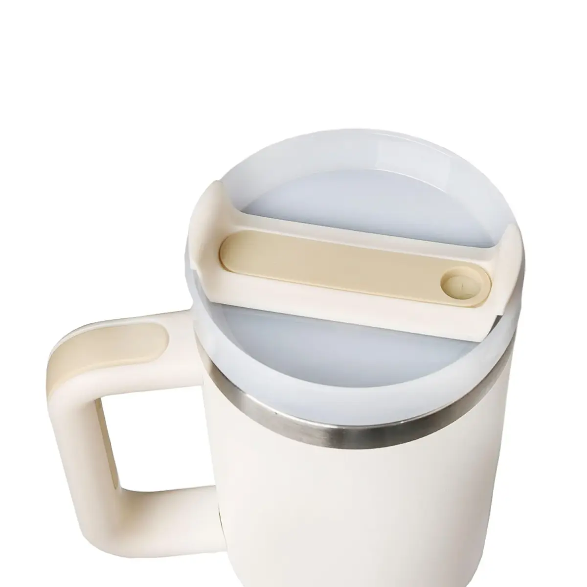 Horsdo 40oz Tumbler Lid with Straw Opening for Stanley Quencher 2.0 | Beige, 2-Pack - view 4