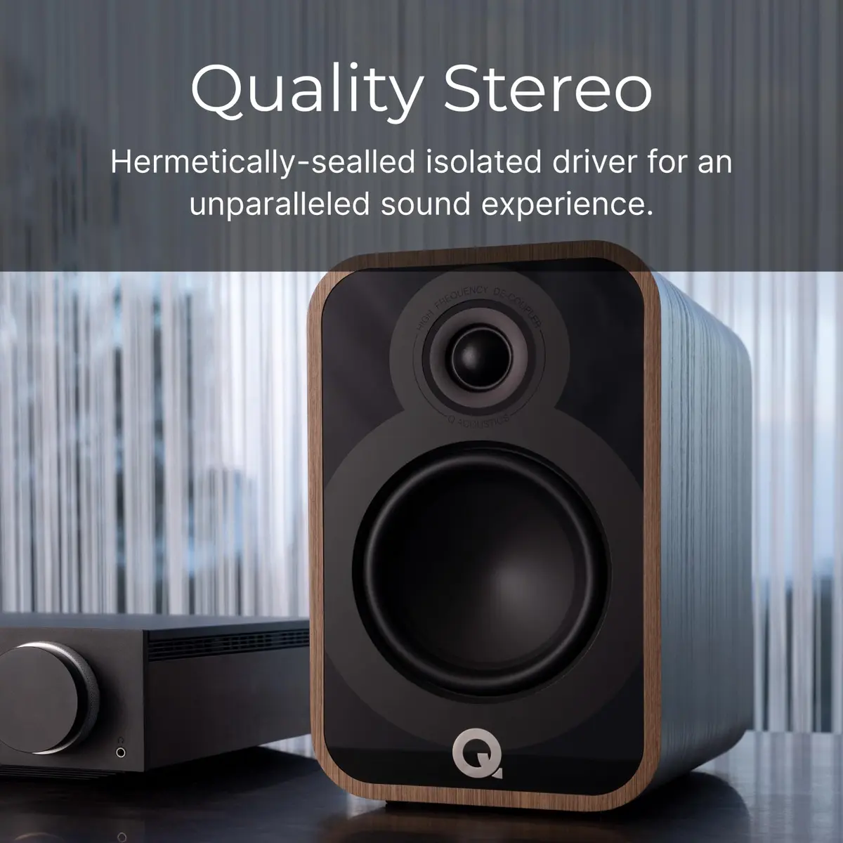 Q Acoustics 5010 Compact Bookshelf Speakers Pair Holme Oak | Premium 4.5" Mid/Bass, 6Ω, 75W - view 4