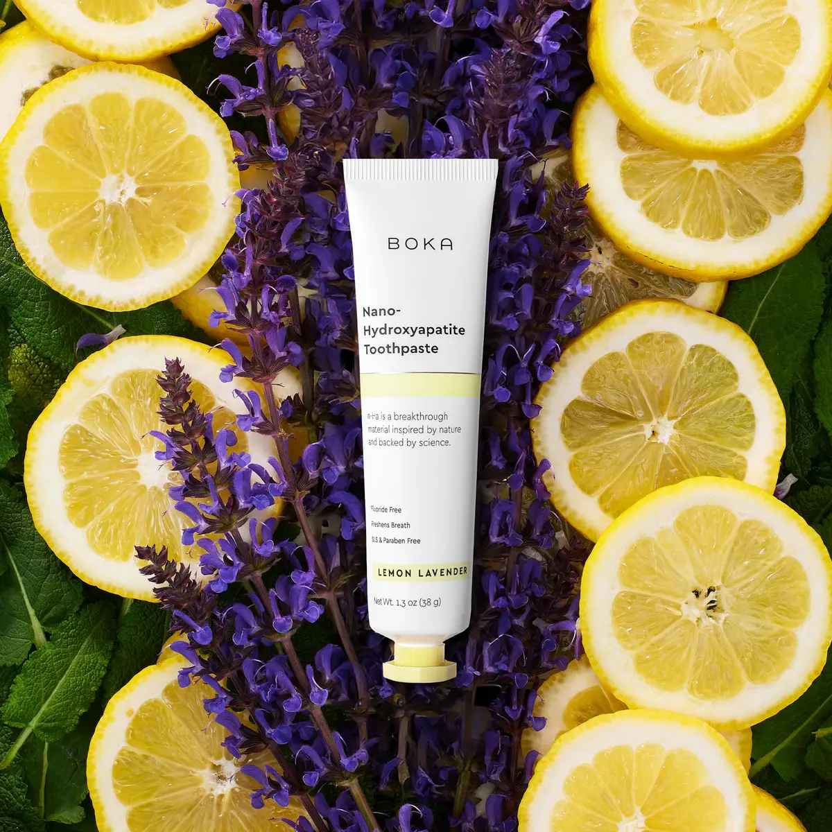 Boka Nano Hydroxyapatite Toothpaste Lemon Lavender 74ml (2.6 oz) | Fluoride-Free Enamel Care - view 2