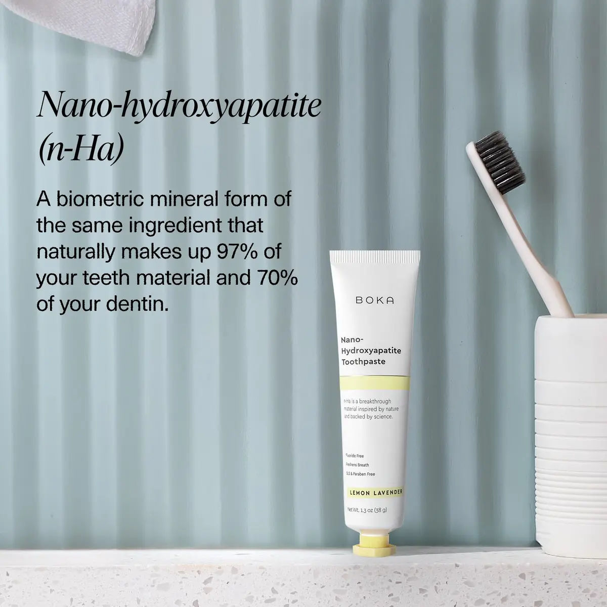 Boka Nano Hydroxyapatite Toothpaste Lemon Lavender 74ml (2.6 oz) | Fluoride-Free Enamel Care - view 4