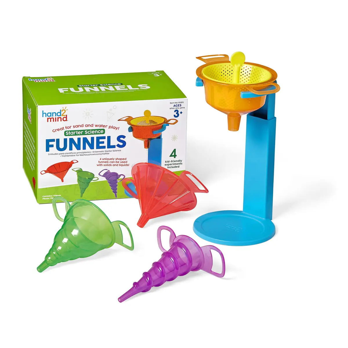 hand2mind Starter Science Funnels, 7 Pieces | Durable STEM Toys for Kids 3+ - main product image