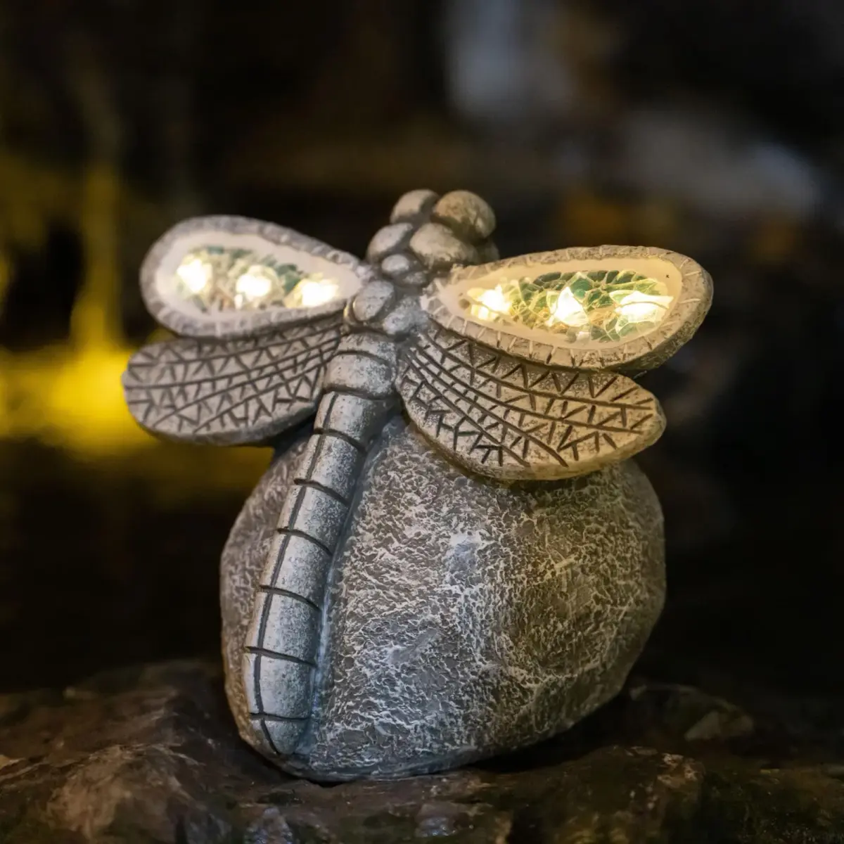 Rezpuao Solar Dragonfly Garden Statue 18 cm (7.36 inches) | Weatherproof Resin Decor for Patio, Lawn, Yard - view 6