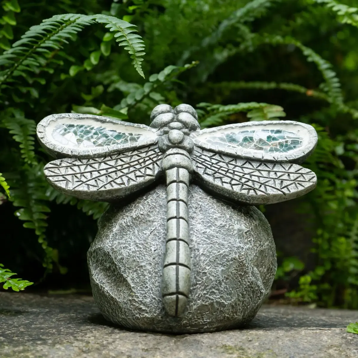 Rezpuao Solar Dragonfly Garden Statue 18 cm (7.36 inches) | Weatherproof Resin Decor for Patio, Lawn, Yard - view 2