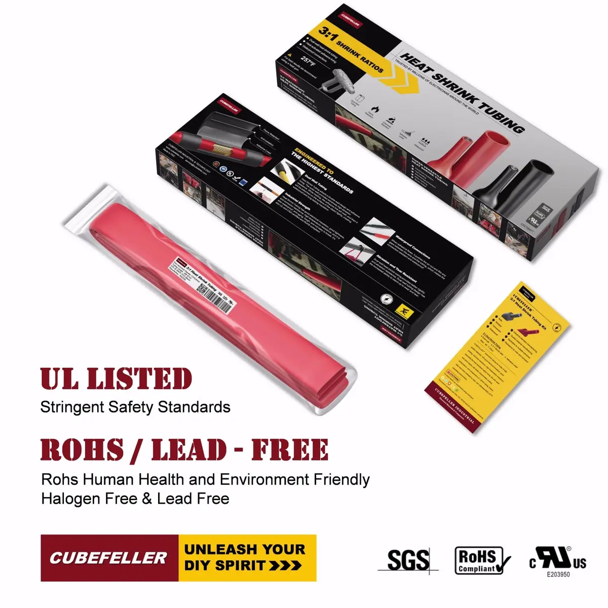cubefeller Insulation 15mm (5/8") Red Heat Shrink Tubing | Marine Grade Waterproof Adhesive Lined - view 3