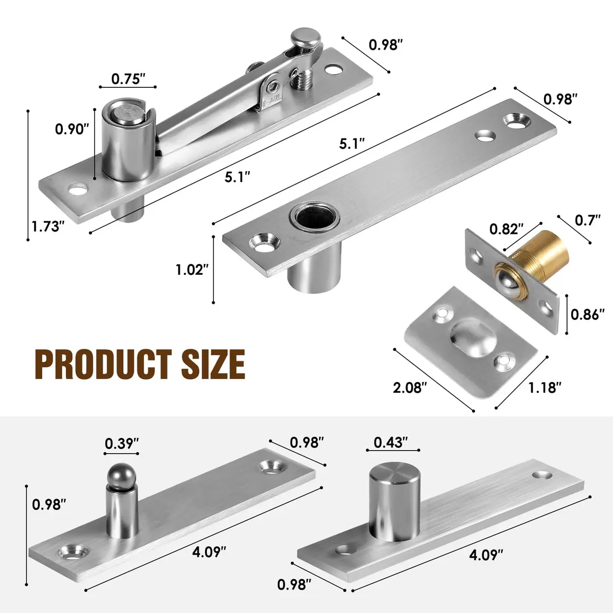 SKMYL Heavy Duty Hidden Door Hinge Pivot Hinge 10.9 cm (4.3 in) 220 lb Capacity | Concealed Door Hardware Kit for Secret Rooms - view 2