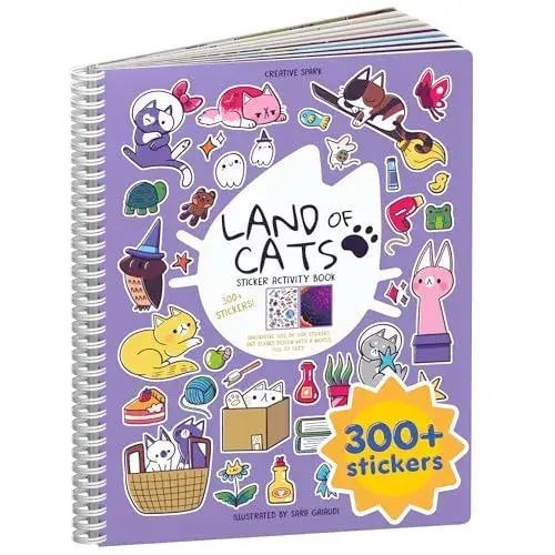 CUPKIN Land of Cats Sticker Book | Toddler Road Trip Coloring and Sticker Book for Ages 2-8 Years - main product image
