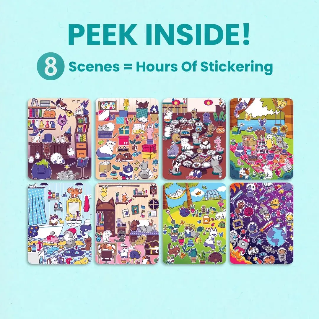 CUPKIN Land of Cats Sticker Book | Toddler Road Trip Coloring and Sticker Book for Ages 2-8 Years - view 7