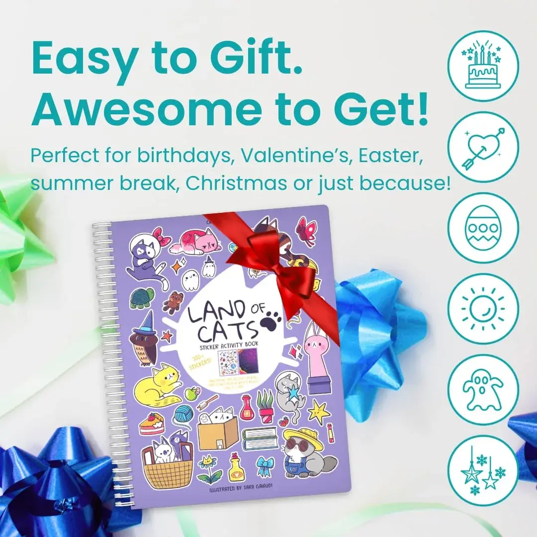 CUPKIN Land of Cats Sticker Book | Toddler Road Trip Coloring and Sticker Book for Ages 2-8 Years - view 8
