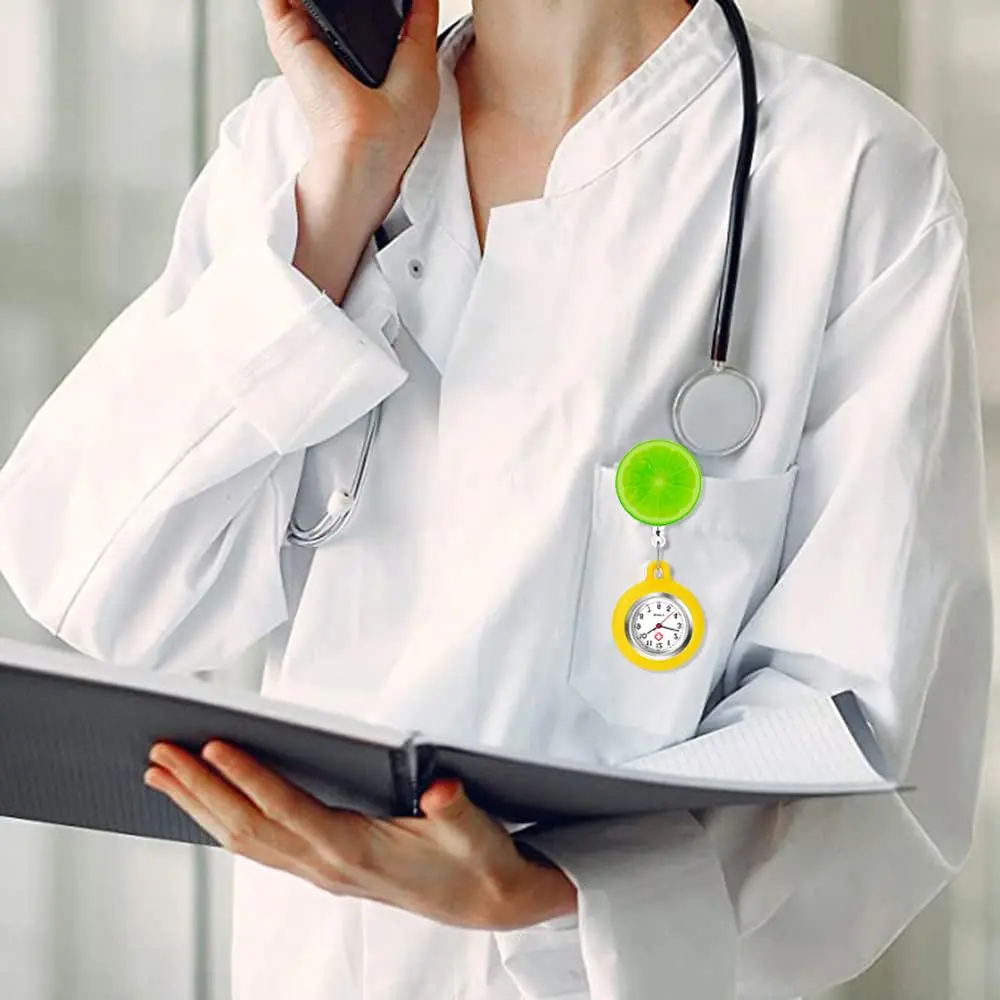 AGEN KGEN Yellow Lemon Nurse Watch | Retractable Clip-On Fob Watch for Nurses & Doctors - view 5