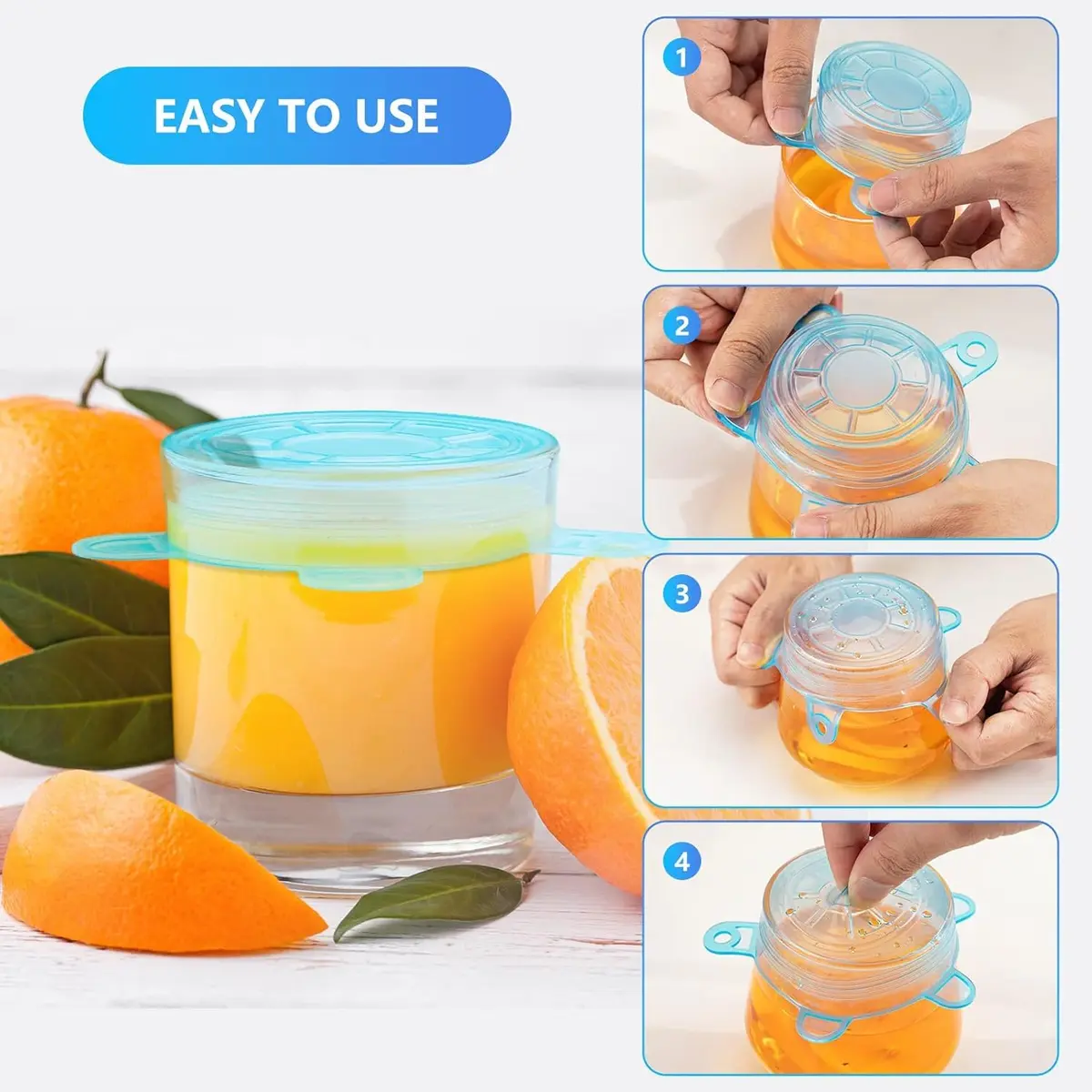 DAILY KISN Small Silicone Stretch Lids 12PCS | Reusable Food Covers for Jars & Bowls - view 2