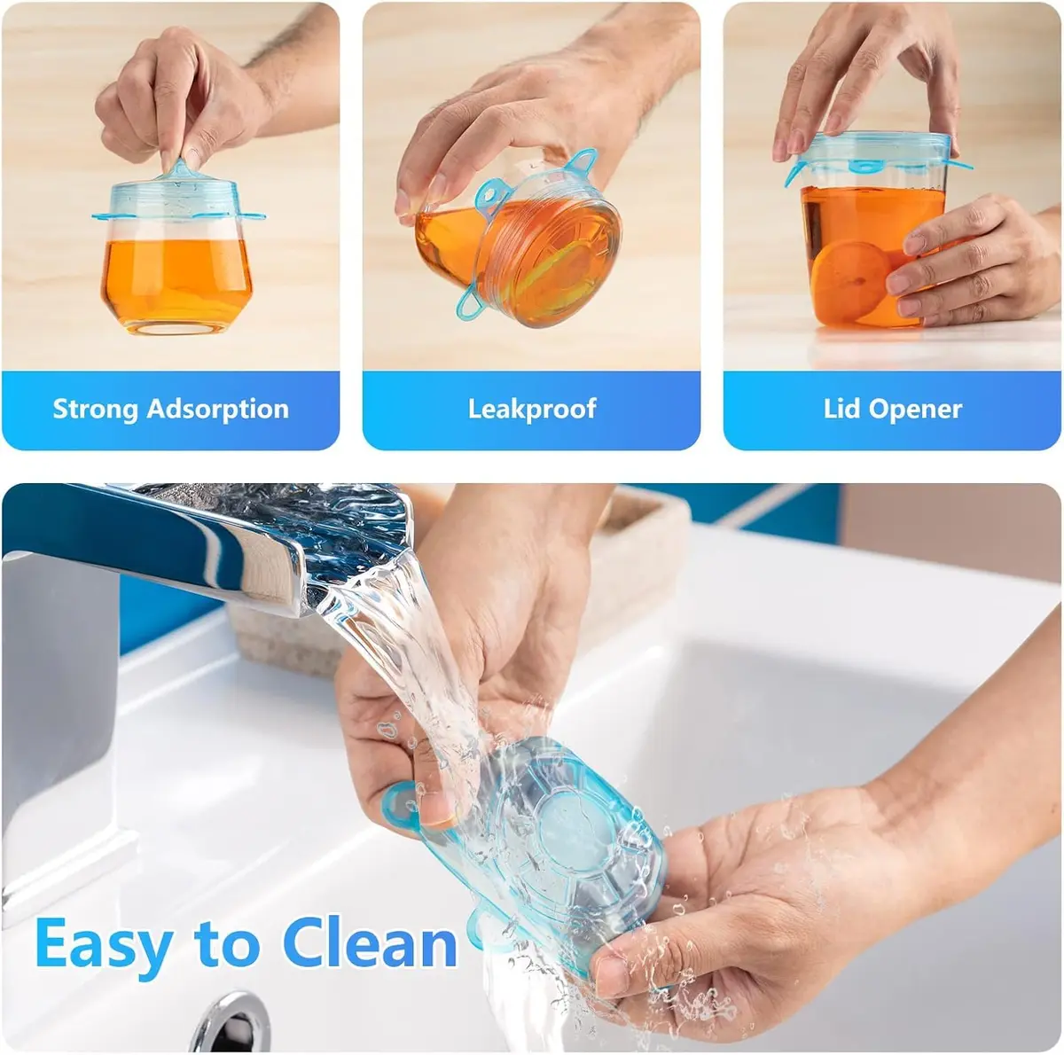 DAILY KISN Small Silicone Stretch Lids 12PCS | Reusable Food Covers for Jars & Bowls - view 3