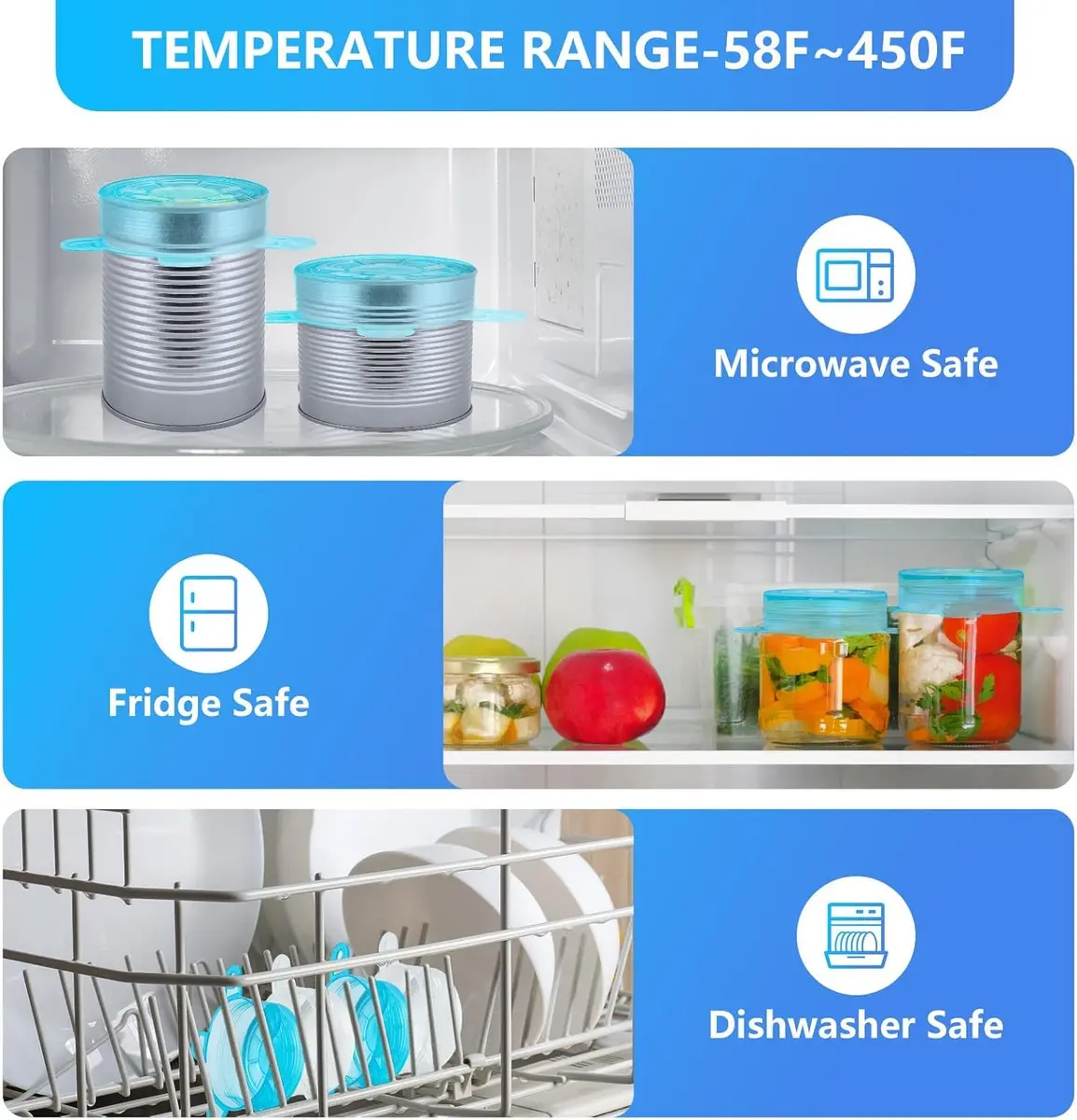 DAILY KISN Small Silicone Stretch Lids 12PCS | Reusable Food Covers for Jars & Bowls - view 4