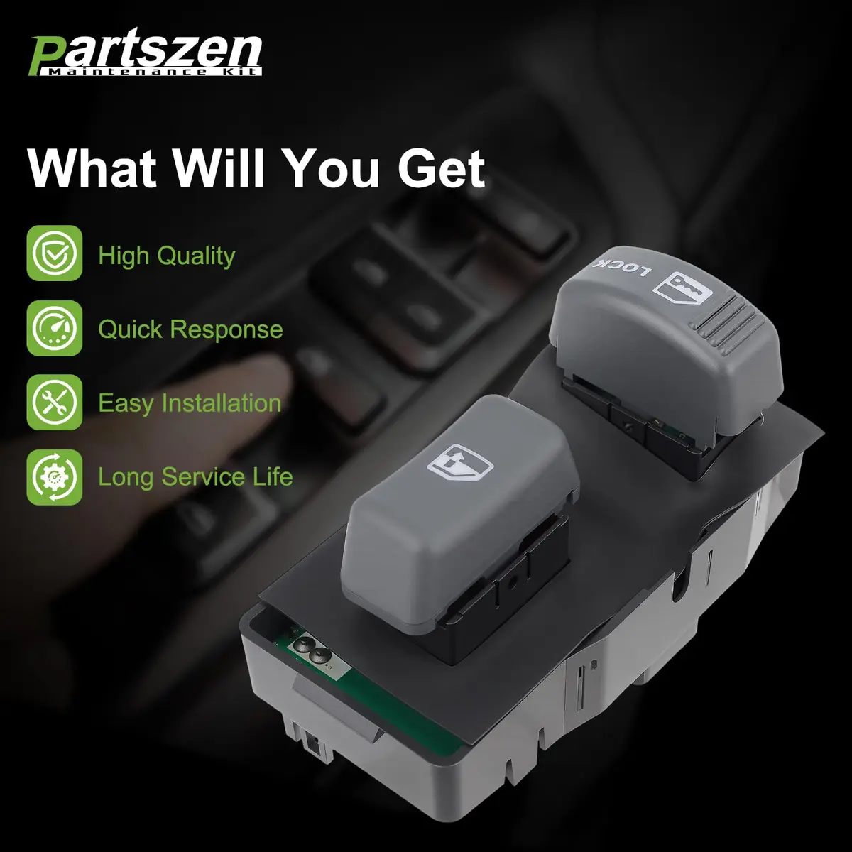 partszen Master Power Window Switch for GMC Chevy Blazer Yukon Tahoe 15151356 | 4-Pin Plug-In Panel Mount - view 6
