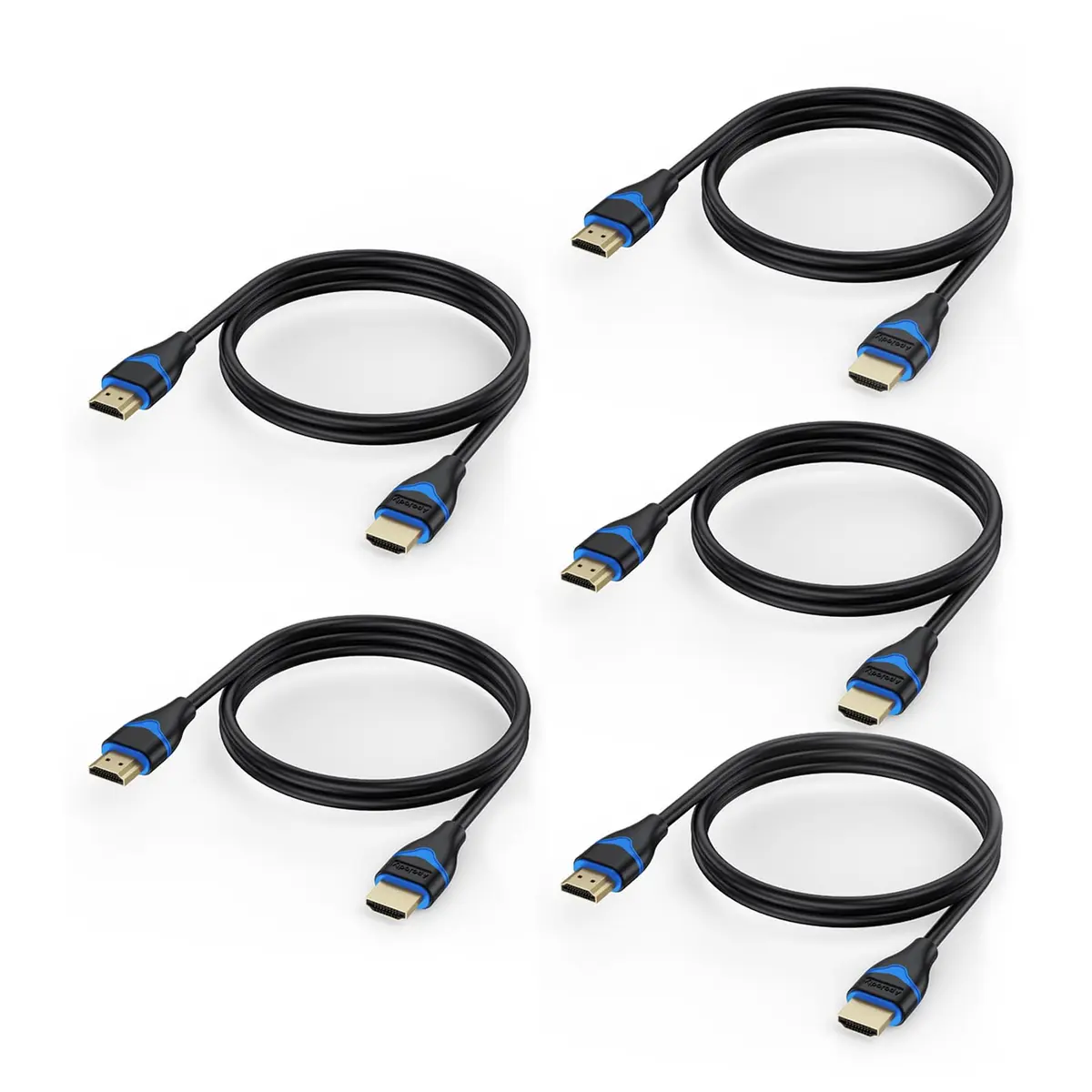 ApoJodly 3.3ft (1m) 5-Pack HDMI 2.0 Cables | 4K@60Hz, 18Gbps, HDR, ARC - main product image