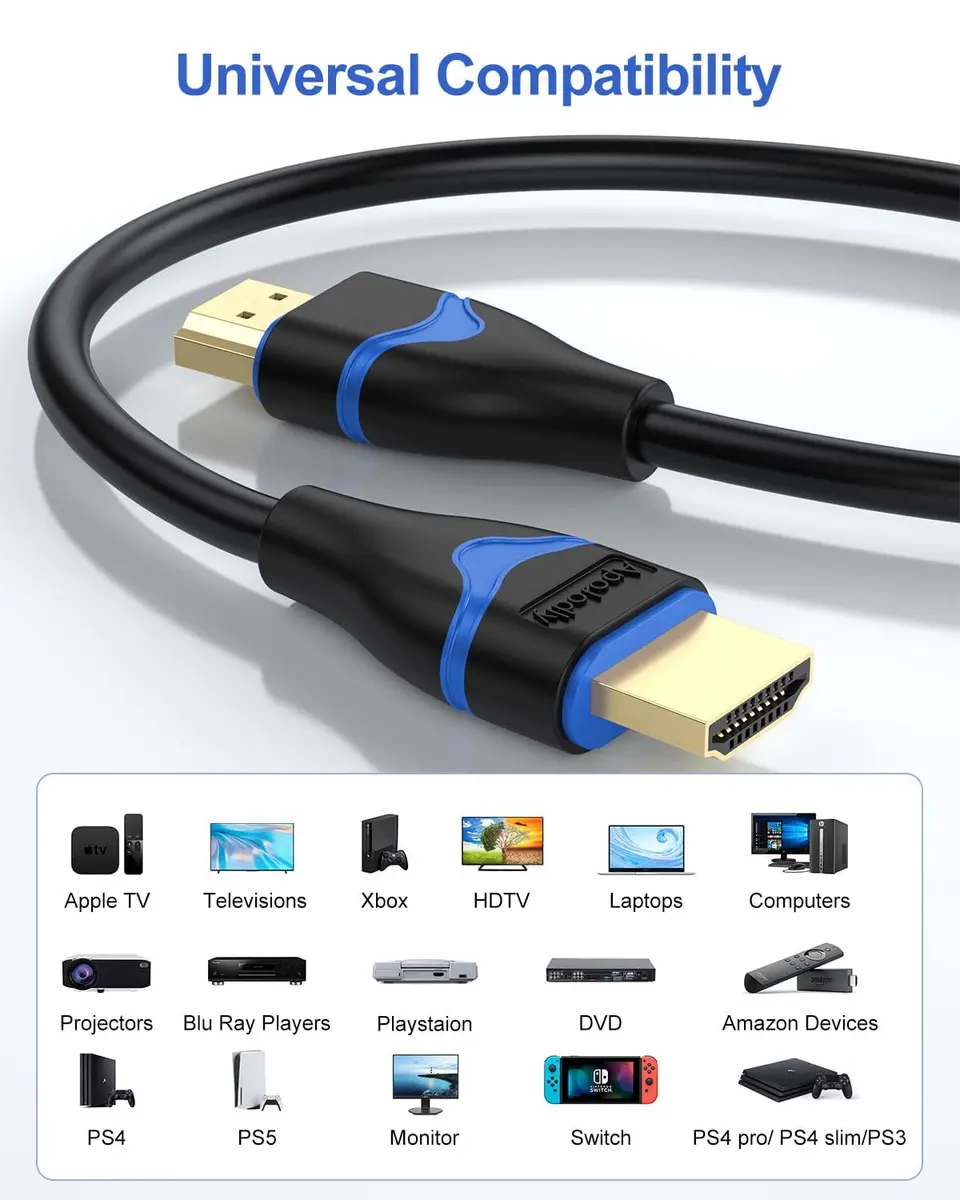 ApoJodly 4K HDMI Cables 3FT (0.91m) 10-Pack | High Speed 2.0 Cord for PS5, Monitors - view 5