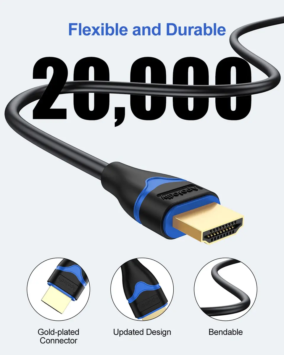 ApoJodly 6 inch HDMI Cable 15.24cm (0.5FT) | 4K 60Hz High Speed 2.0 Cord - view 6