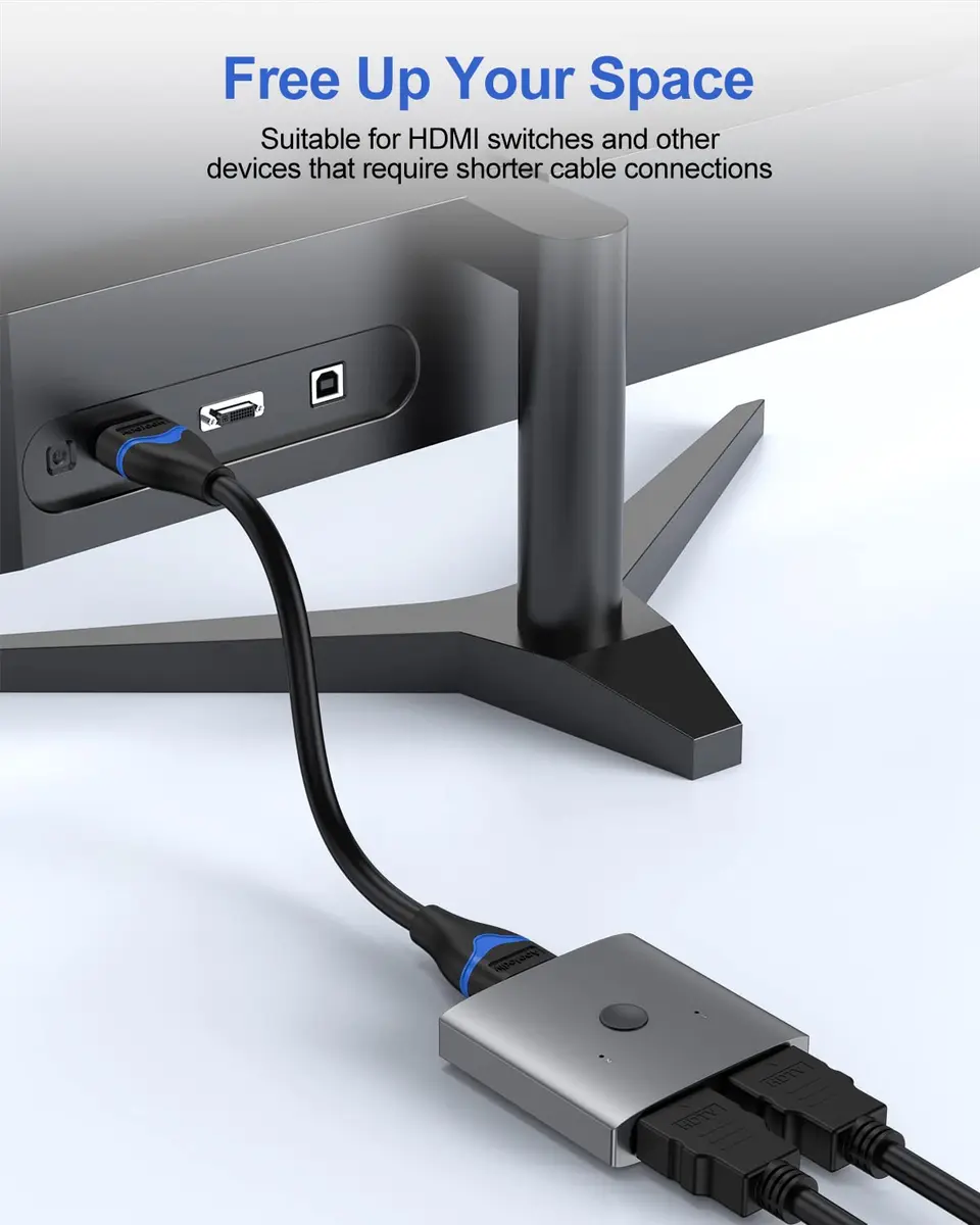 ApoJodly 6 inch HDMI Cable 15.24cm (0.5FT) | 4K 60Hz High Speed 2.0 Cord - view 3