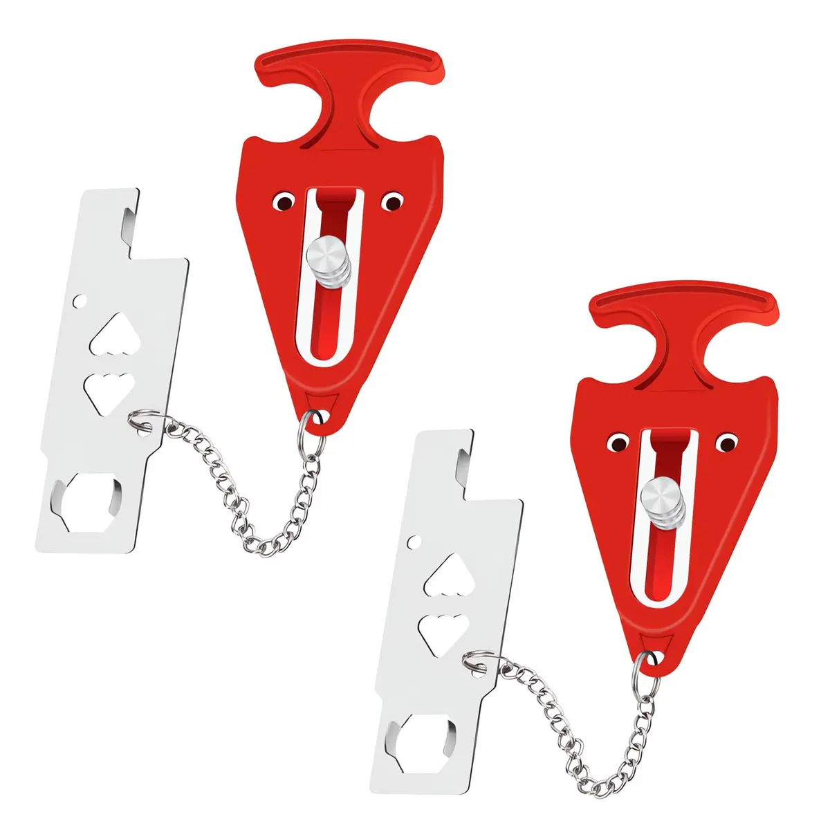 MIMIRACLE Portable Door Lock for Travel, No-Drill Hotel Security Lock - 2 Pack | Extra Privacy Protection, Durable Stainless Steel Build, Dual-Slot Door Compatibility, Emergency Quick Release - main product image