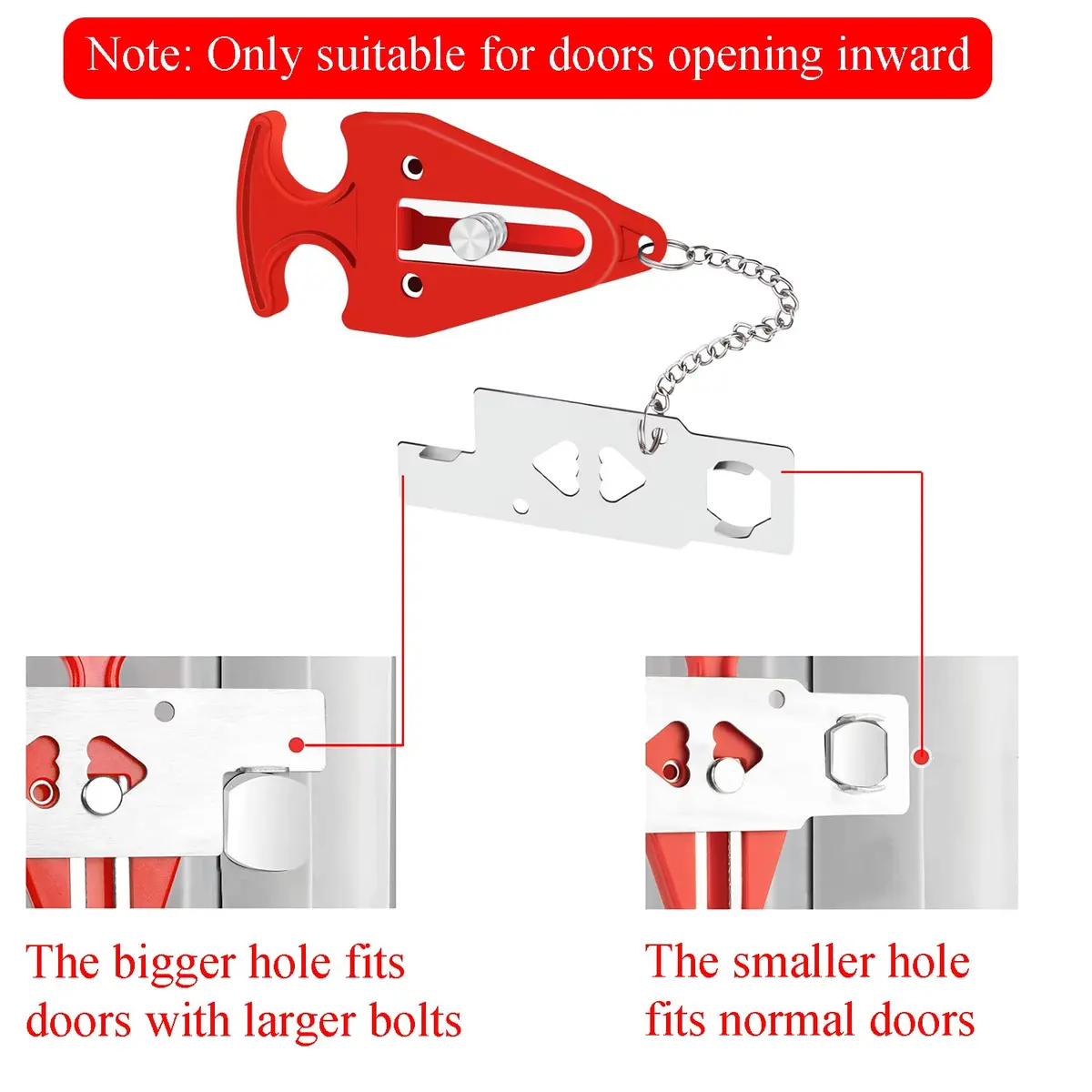 MIMIRACLE Portable Door Lock for Travel, No-Drill Hotel Security Lock - 2 Pack | Extra Privacy Protection, Durable Stainless Steel Build, Dual-Slot Door Compatibility, Emergency Quick Release - view 3