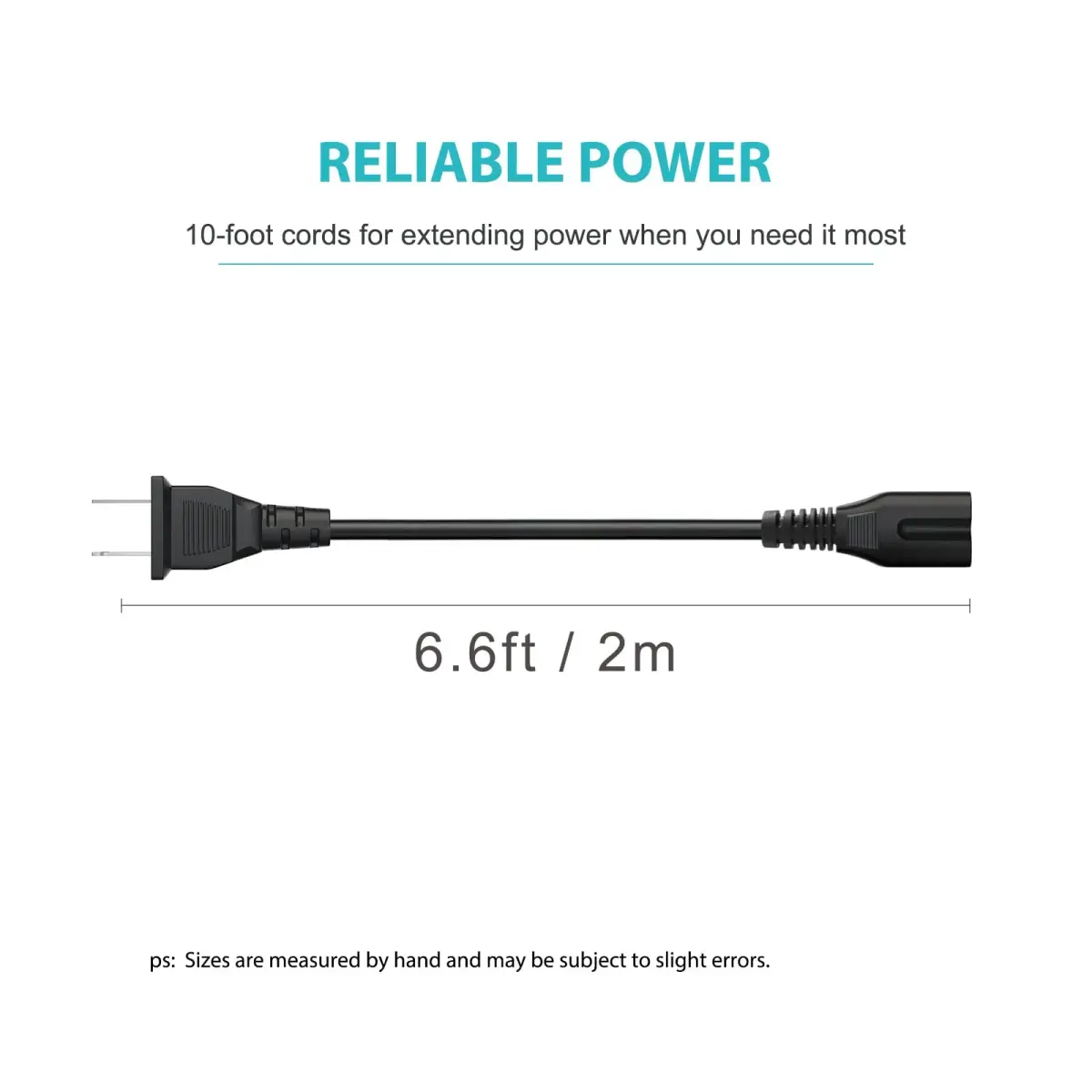 YCWZZH 10ft (3.05m) 2-Prong Power Cord Cable for JBL Speakers | UL Listed - view 6