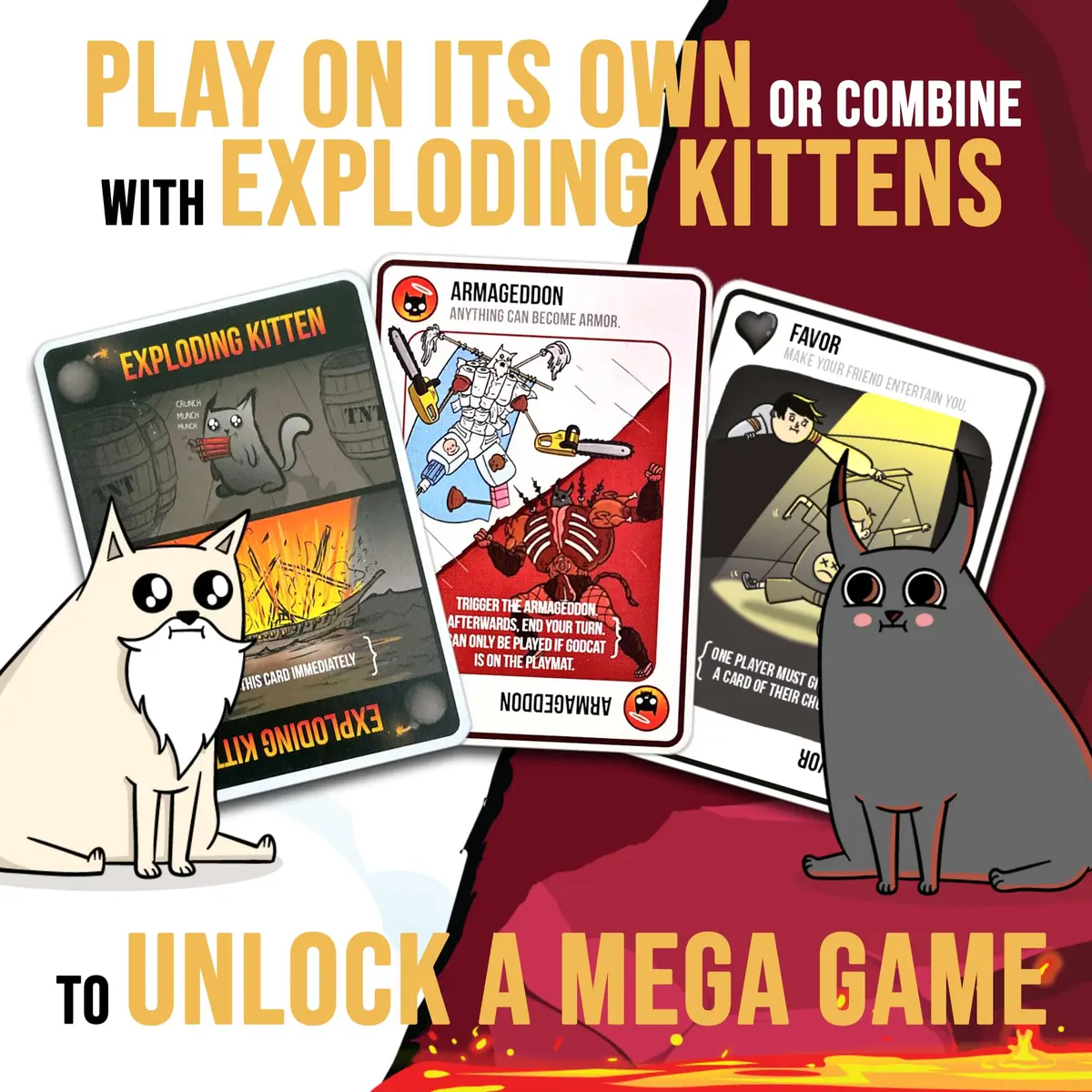 Exploding Kittens Good vs Evil Card Game | 2-5 Players, Age 7+ | Divine Showdown with Armageddon Cards - view 7