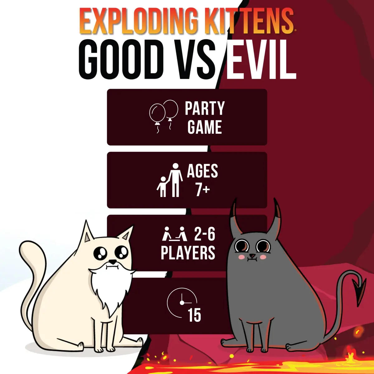 Exploding Kittens Good vs Evil Card Game | 2-5 Players, Age 7+ | Divine Showdown with Armageddon Cards - view 2