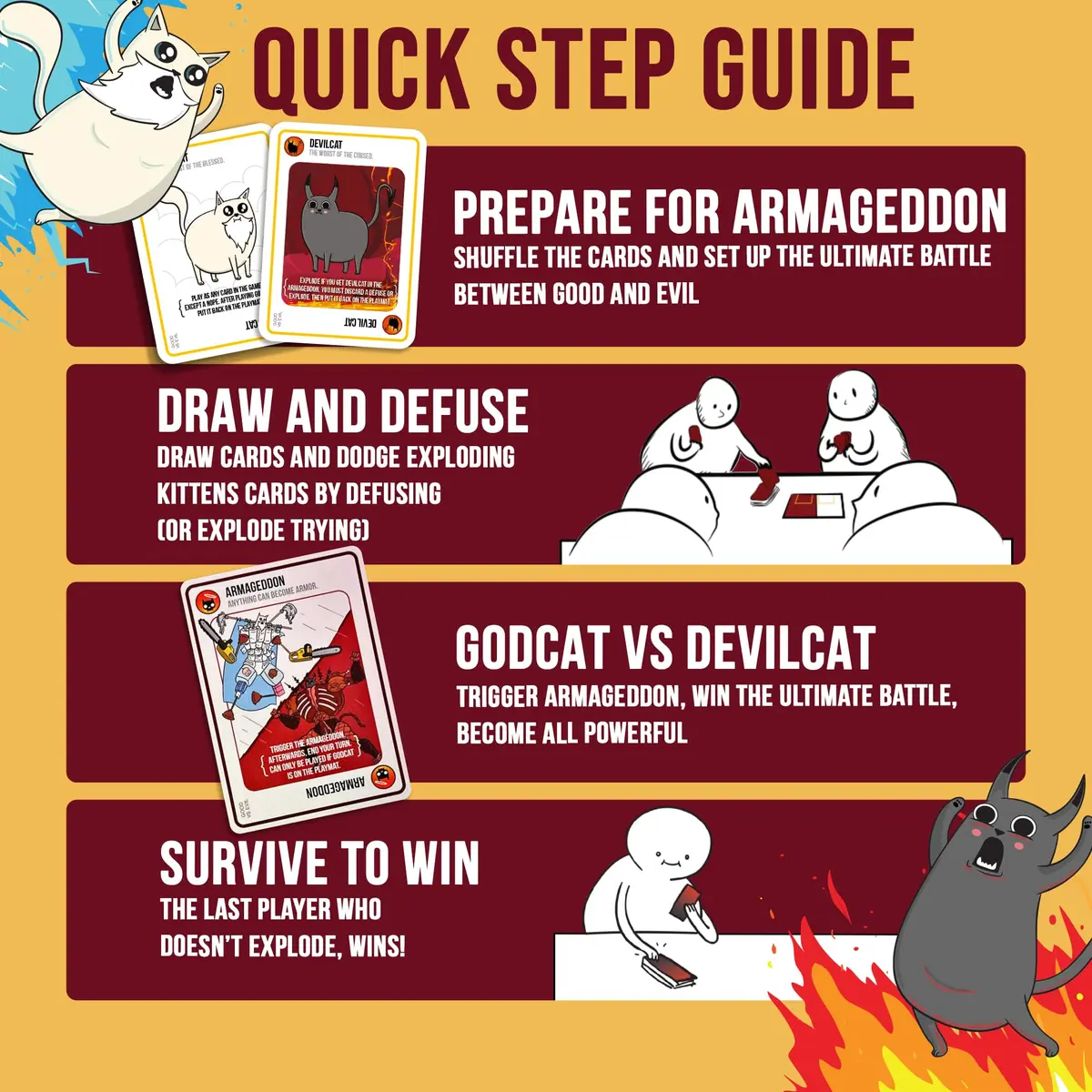 Exploding Kittens Good vs Evil Card Game | 2-5 Players, Age 7+ | Divine Showdown with Armageddon Cards - view 4