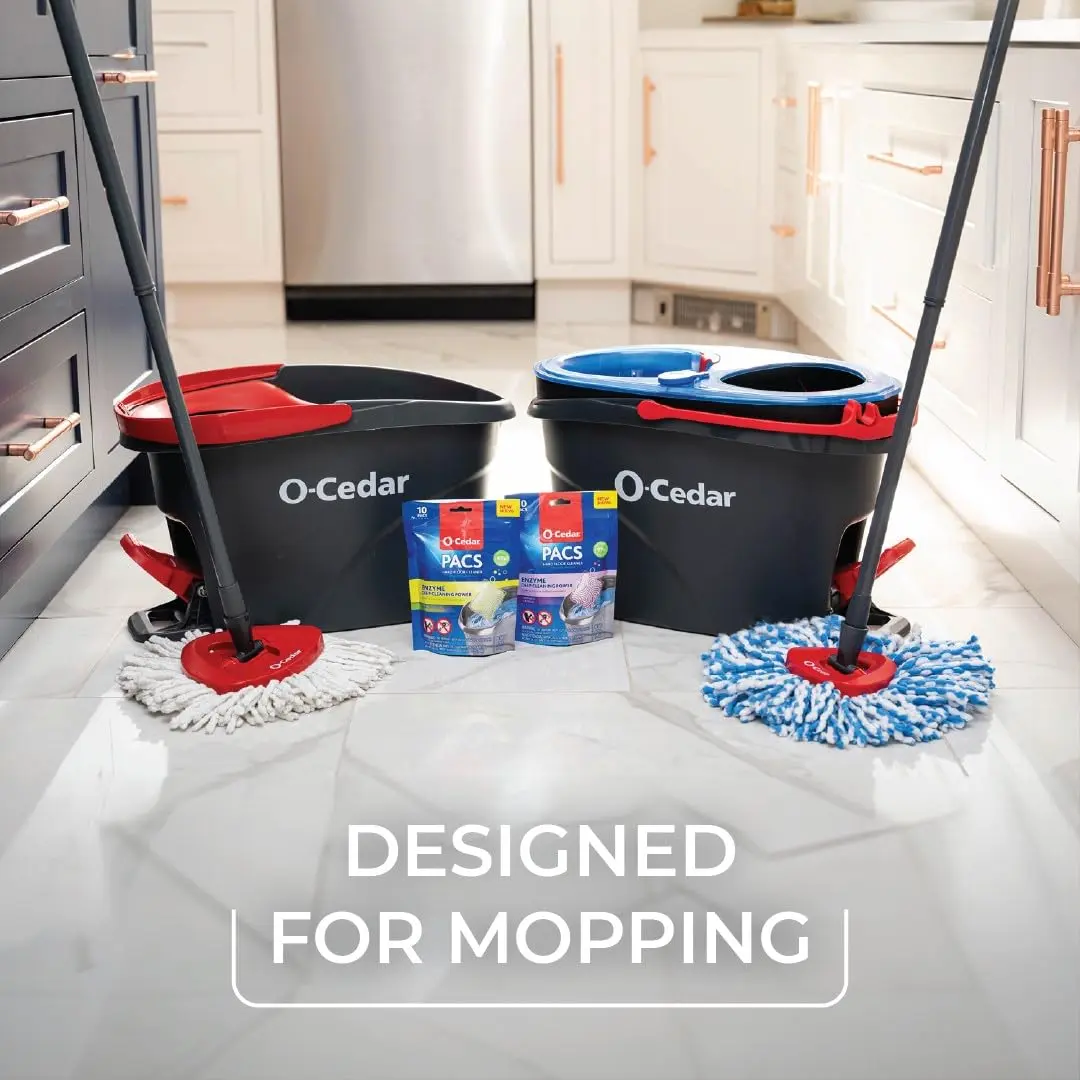O-Cedar Microfiber Spin Mop & Bucket System with 3 Extra Refills | Hands-Free Wringing for Easy Floor Cleaning - view 5