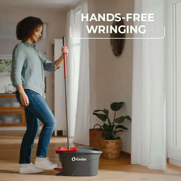 O-Cedar Microfiber Spin Mop & Bucket System with 3 Extra Refills | Hands-Free Wringing for Easy Floor Cleaning - view 6