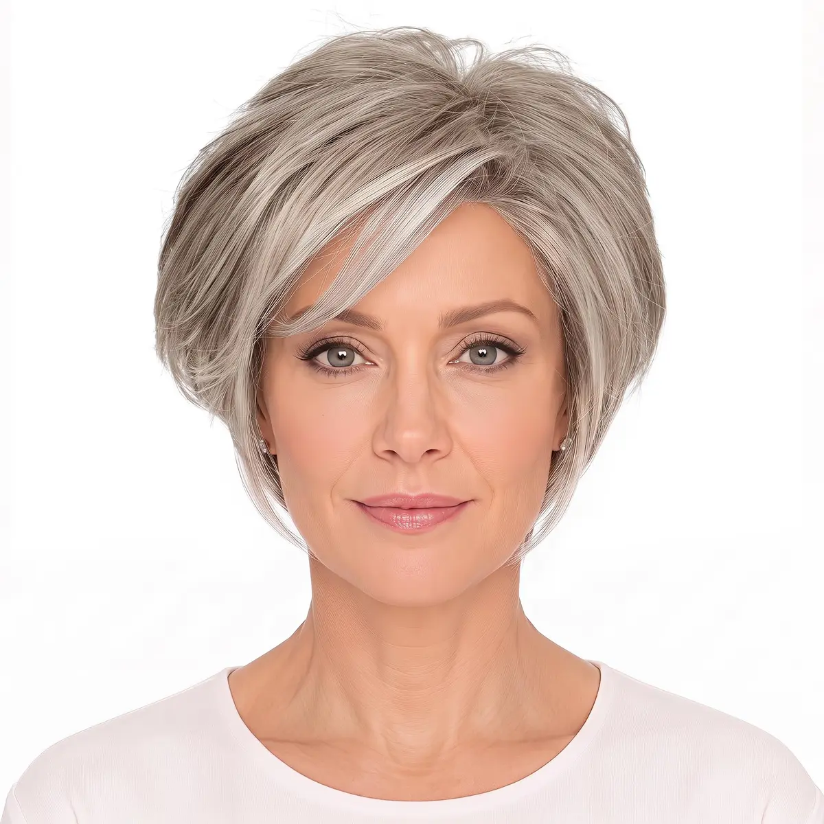 Hair u wear Raquel Welch Gray Wig | Face-Framing Short Style, Monofilament & Lace Front (Cap Size: Average) - main product image