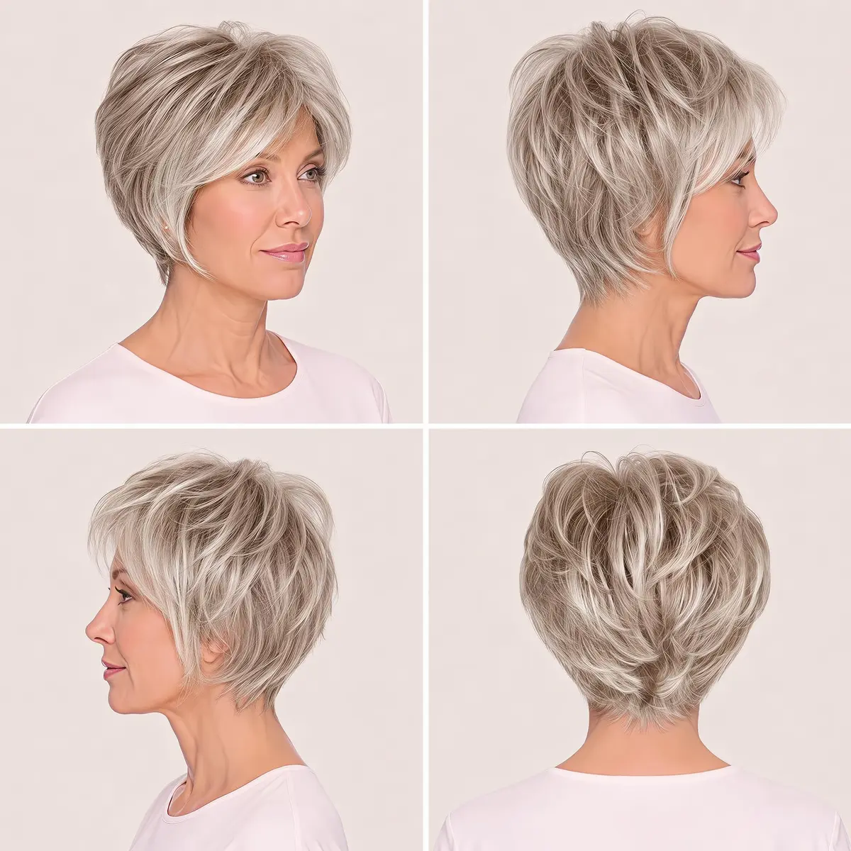 Hair u wear Raquel Welch Gray Wig | Face-Framing Short Style, Monofilament & Lace Front (Cap Size: Average) - view 4