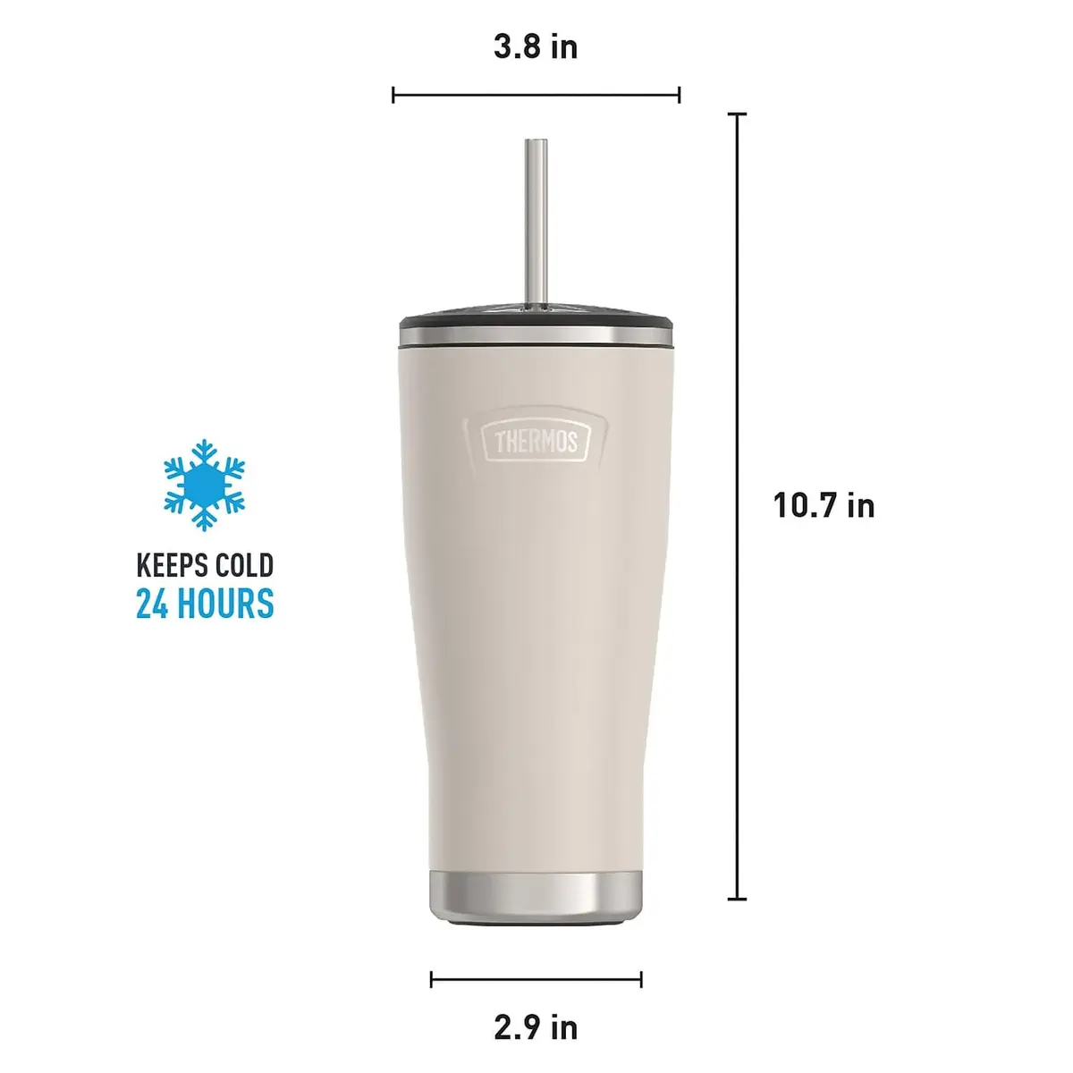 THERMOS ICON SERIES Stainless Steel Cold Tumbler 24oz Sandstone Vacuum Insulated - view 5
